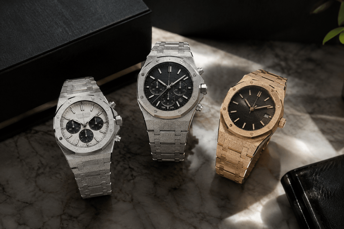 Frosted Seiko Oak Mod Watches That Bring High-End Celebrity Style Within Reach - Circa Watch Labs