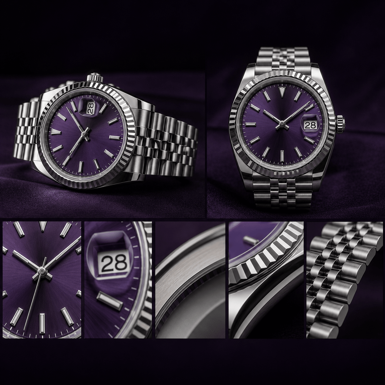 Purple Datejust Mod Watches and Why Non-Traditional Dial Colors Are Taking Over the Mod Watch Market - Circa Watch Labs