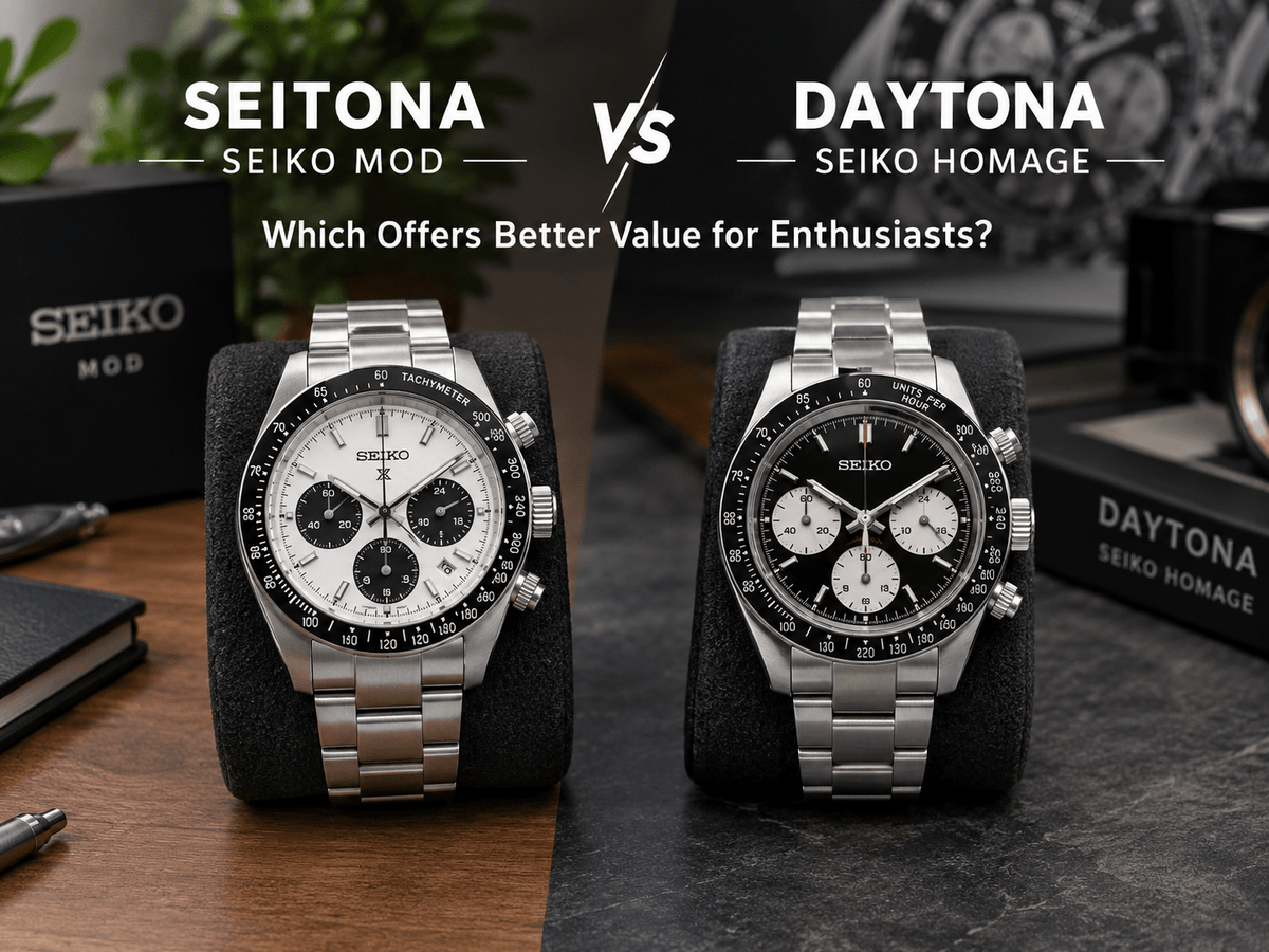 Seitona Seiko Mod vs Daytona seiko Homage Watches – Which Offers Better Value for Enthusiasts? - Circa Watch Labs