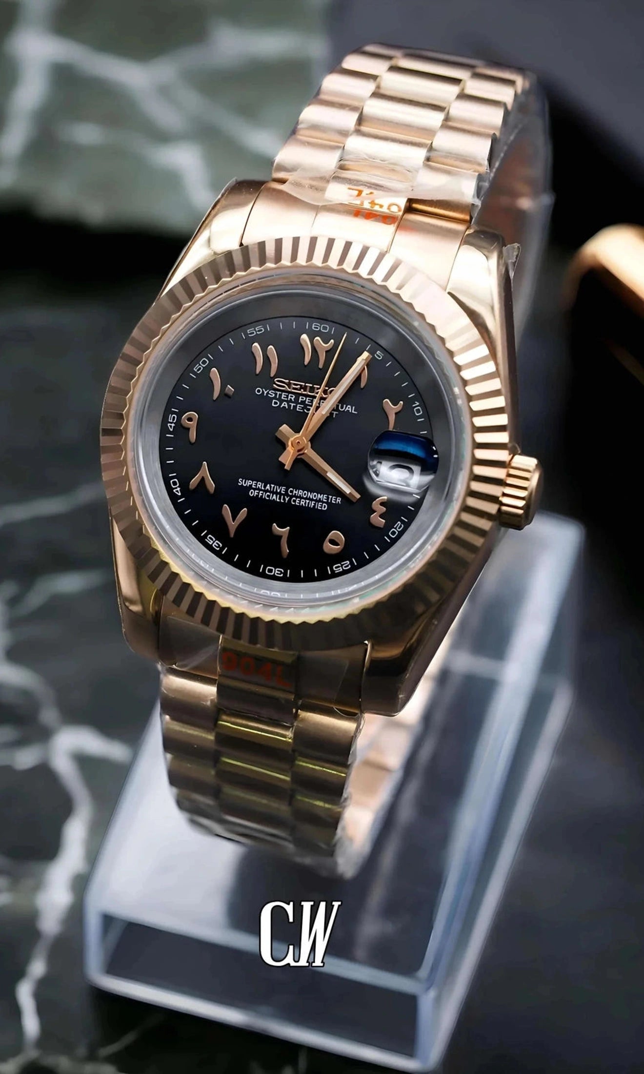 DJ mod watch 'Black rose gold' arabic-Circa Watch Labs