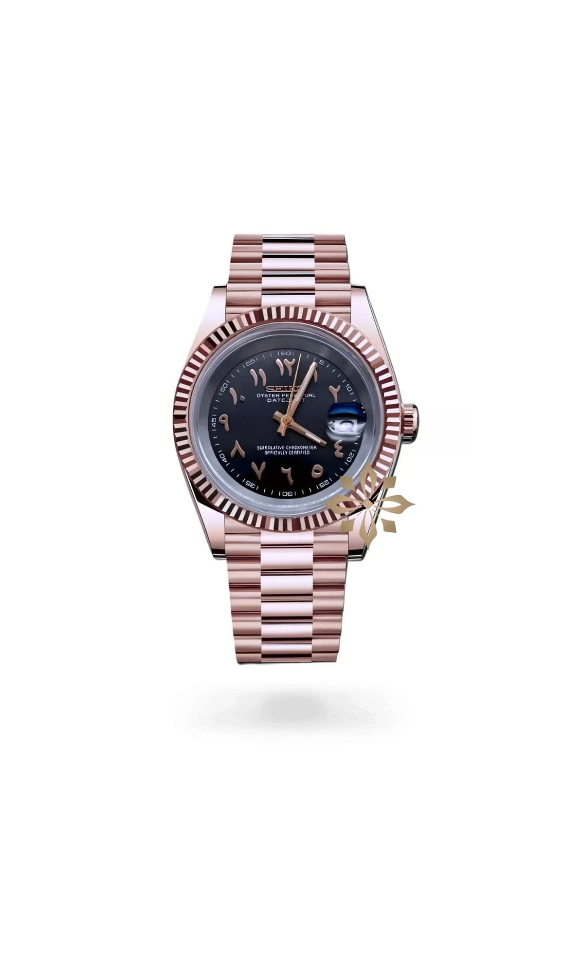 Women\'s Rose Gold Analog Stainless Steel Arabic Numerals Wrist Bracelet Watch ROLEX LADIES OYSTER PERPETUAL 67180 PINK ARABIC DIAL DIAMOND  main image 4