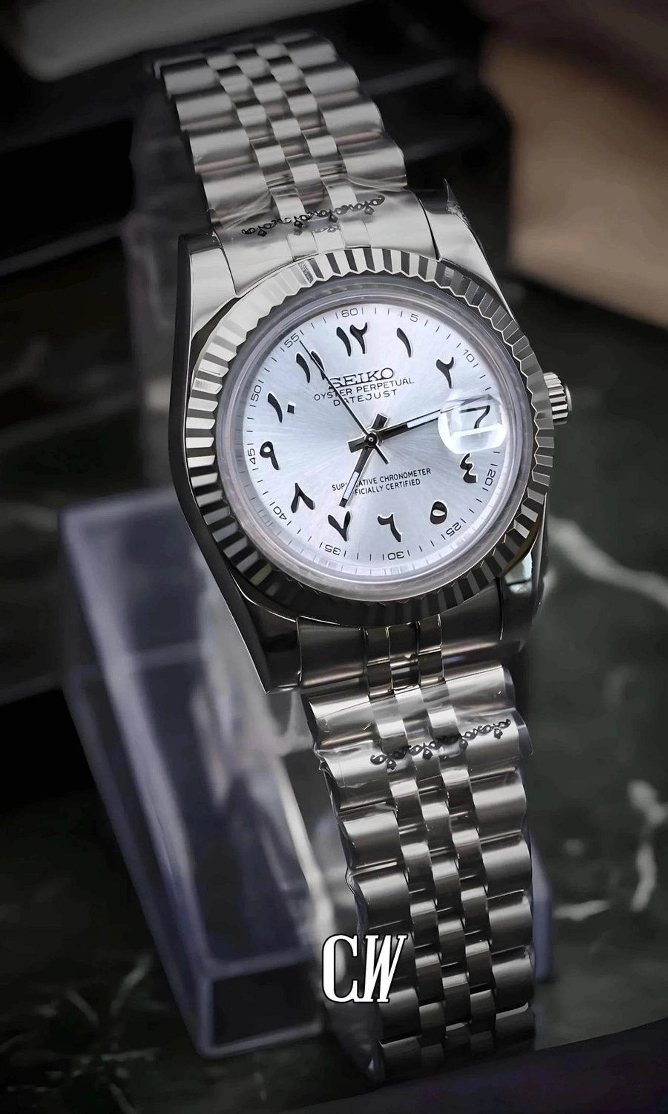 DJ mod watch 'Silver white' arabic-Circa Watch Labs