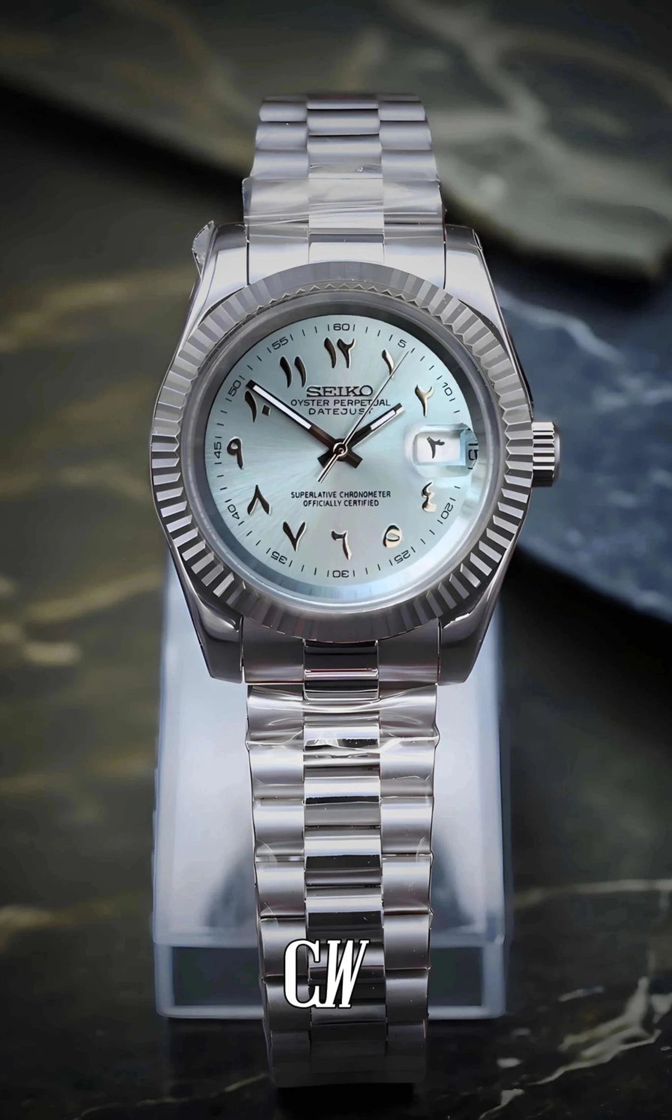 DJ mod watch 'arabic ice blue'-Circa Watch Labs