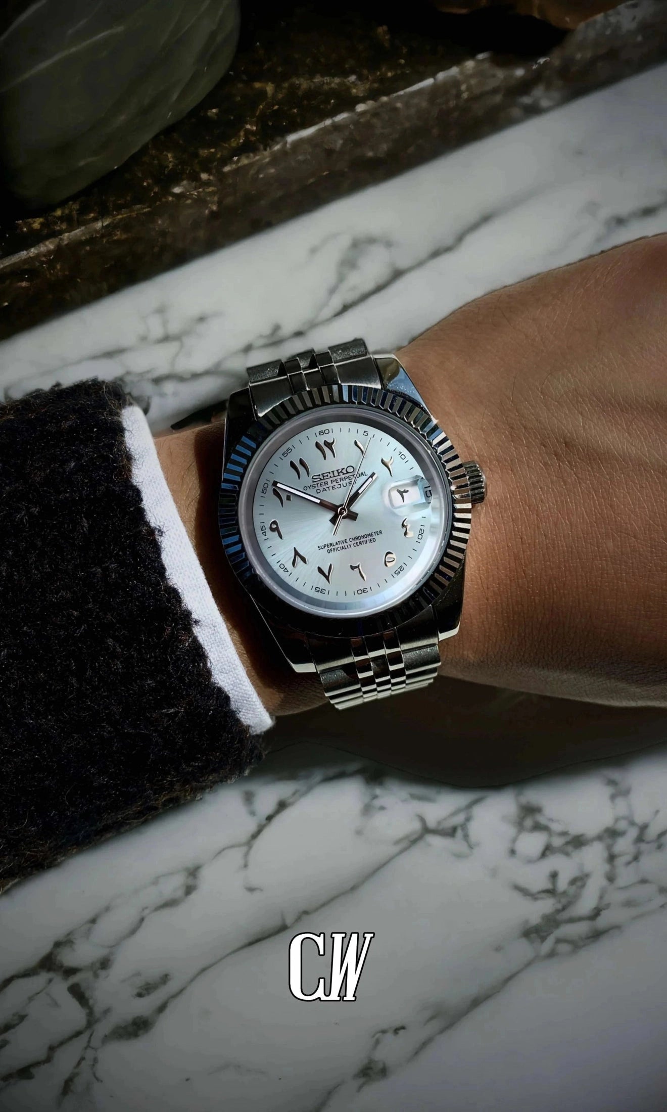 DJ mod watch 'arabic ice blue'-Circa Watch Labs