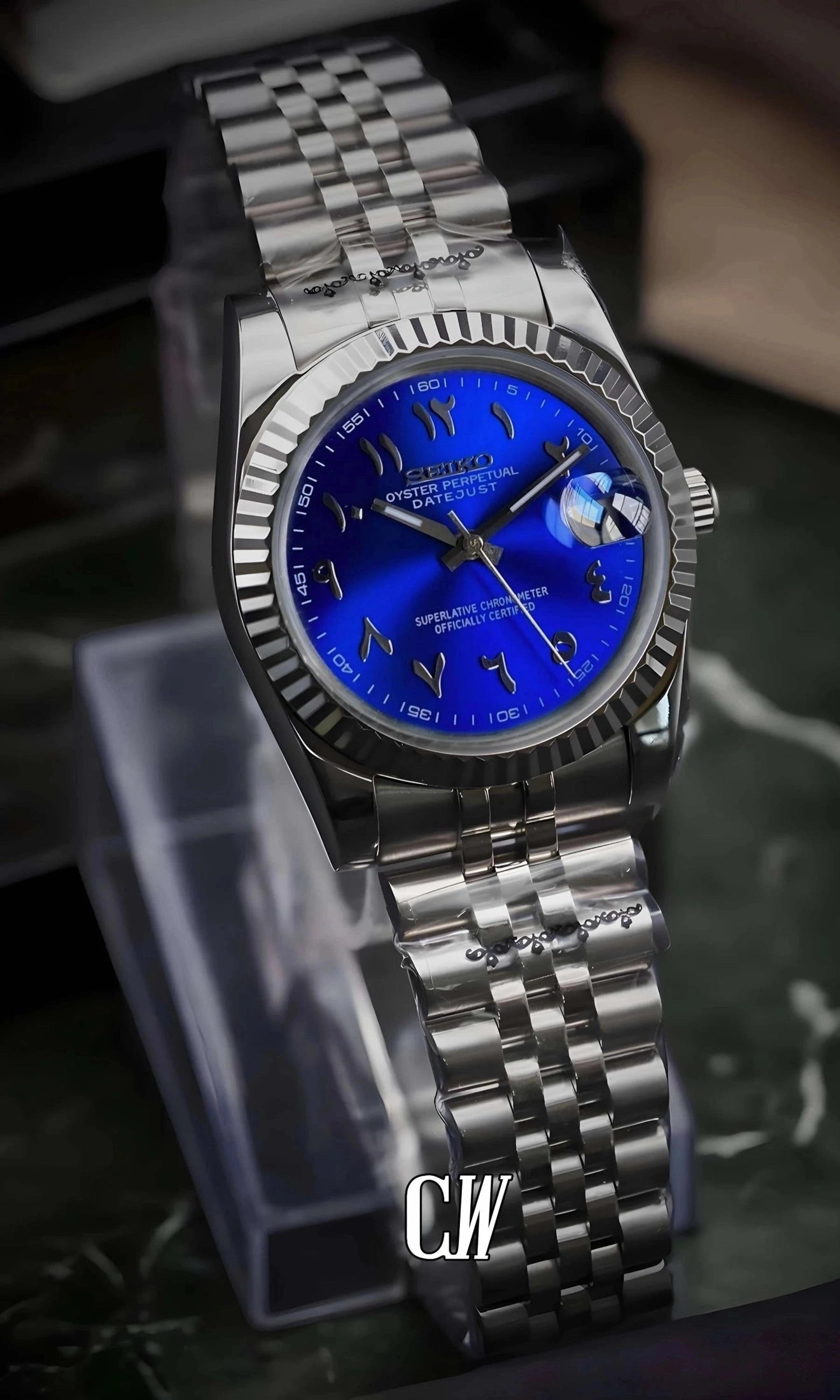 DJ mod watch 'arabic sunburst blue'-Circa Watch Labs