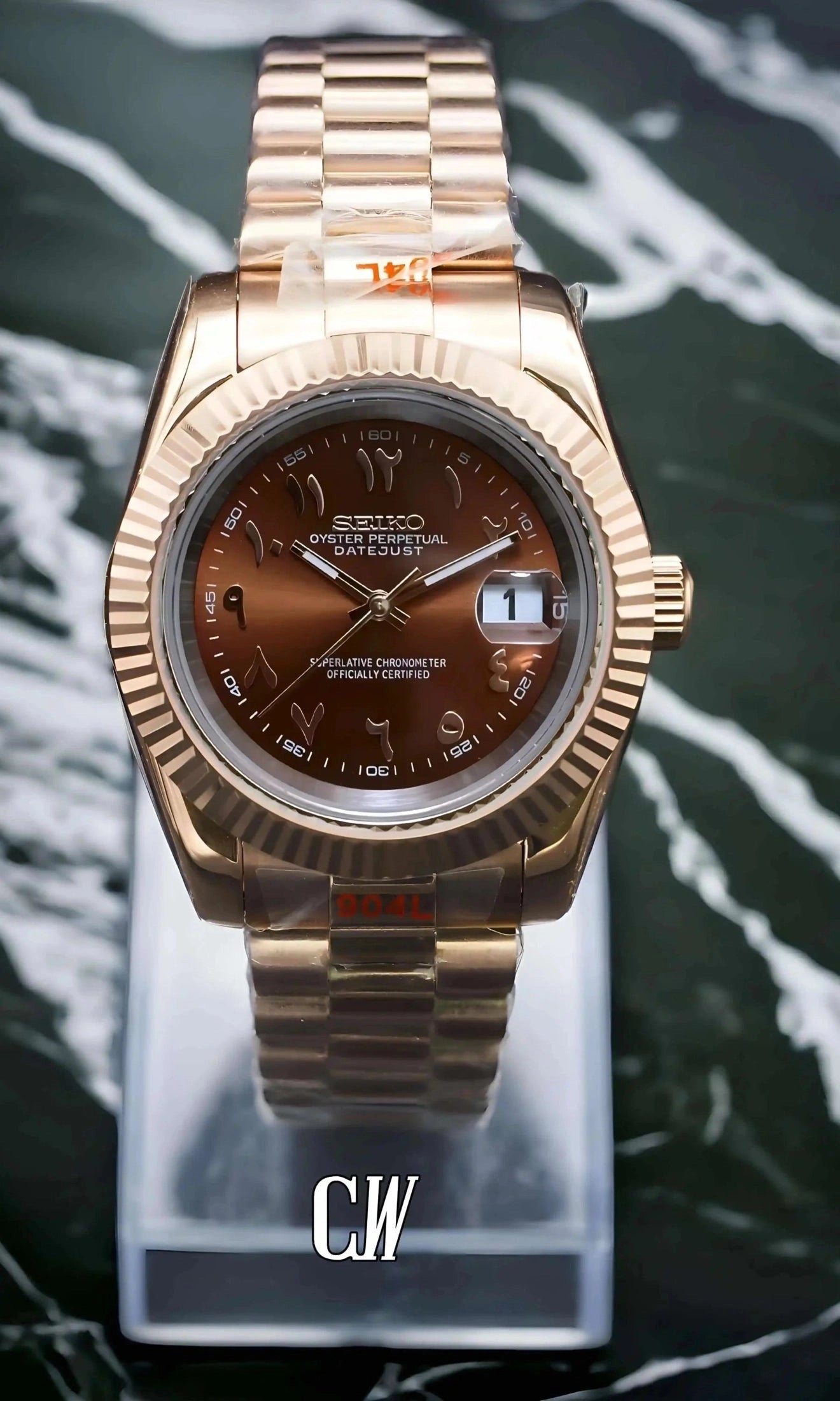 DJ mod watch rose gold 'arabic brown'-Circa Watch Labs