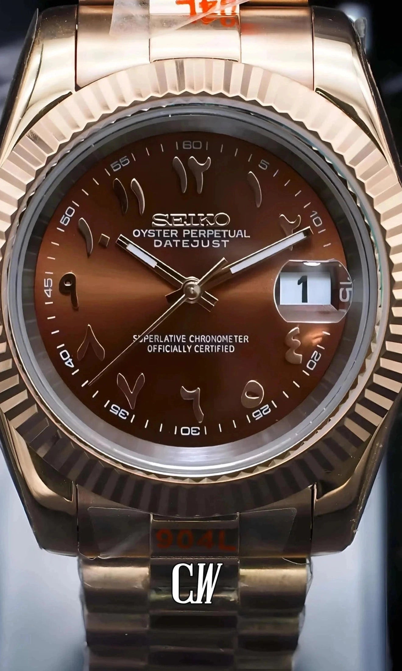 DJ mod watch rose gold 'arabic brown'-Circa Watch Labs