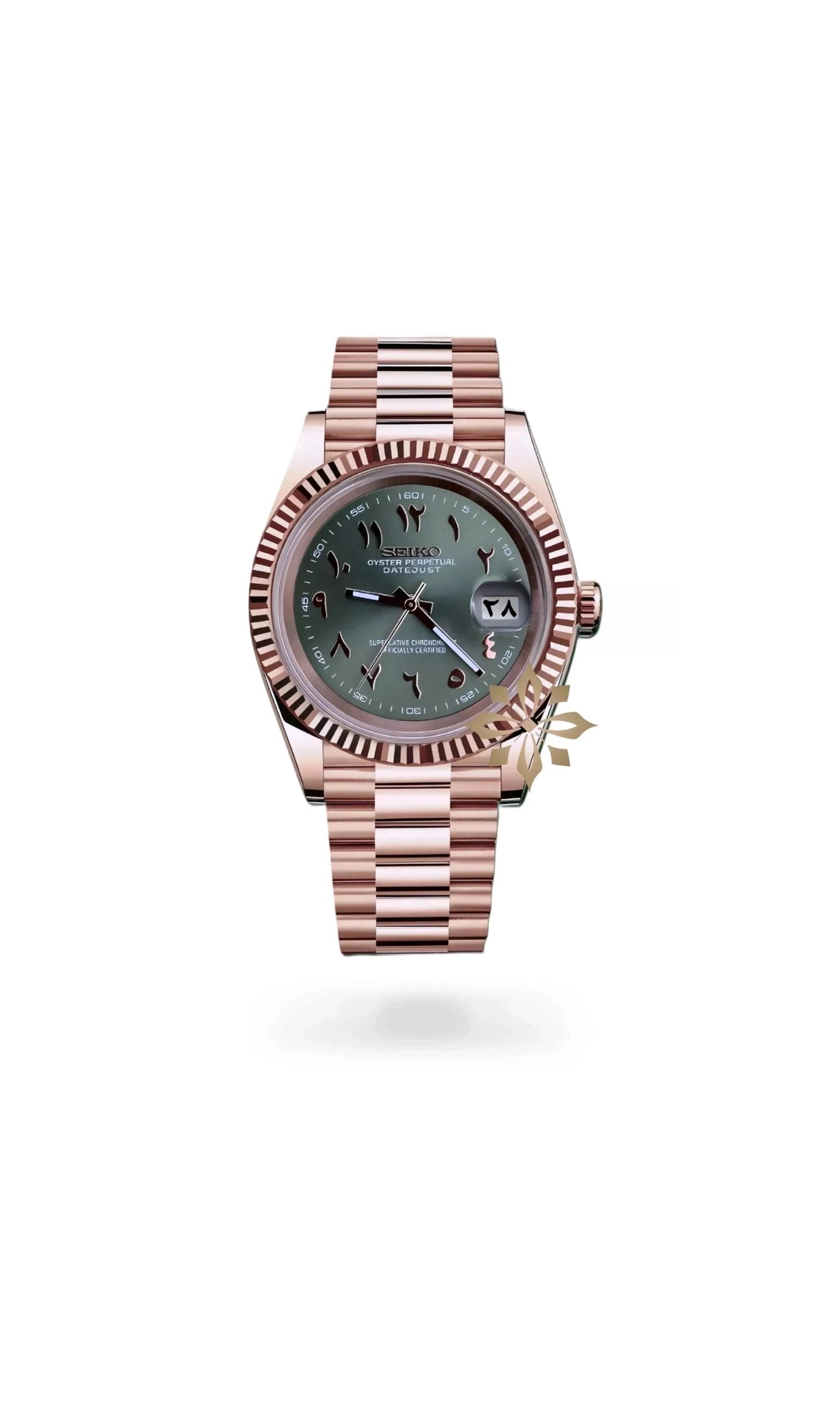 DJ mod watch rose gold 'arabic olive green'-Circa Watch Labs
