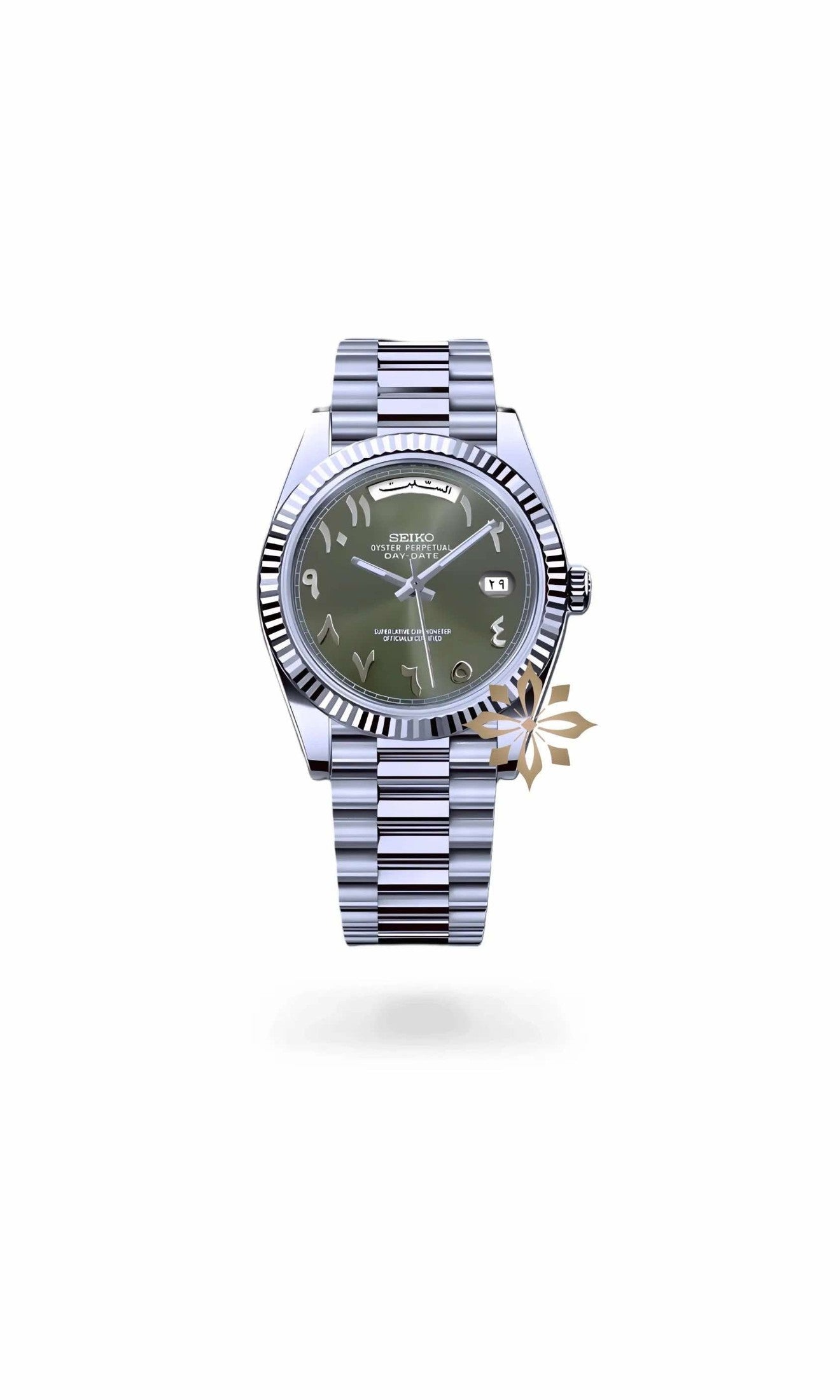 Daydate mod olive green arabic automatic watch-Circa Watch Labs