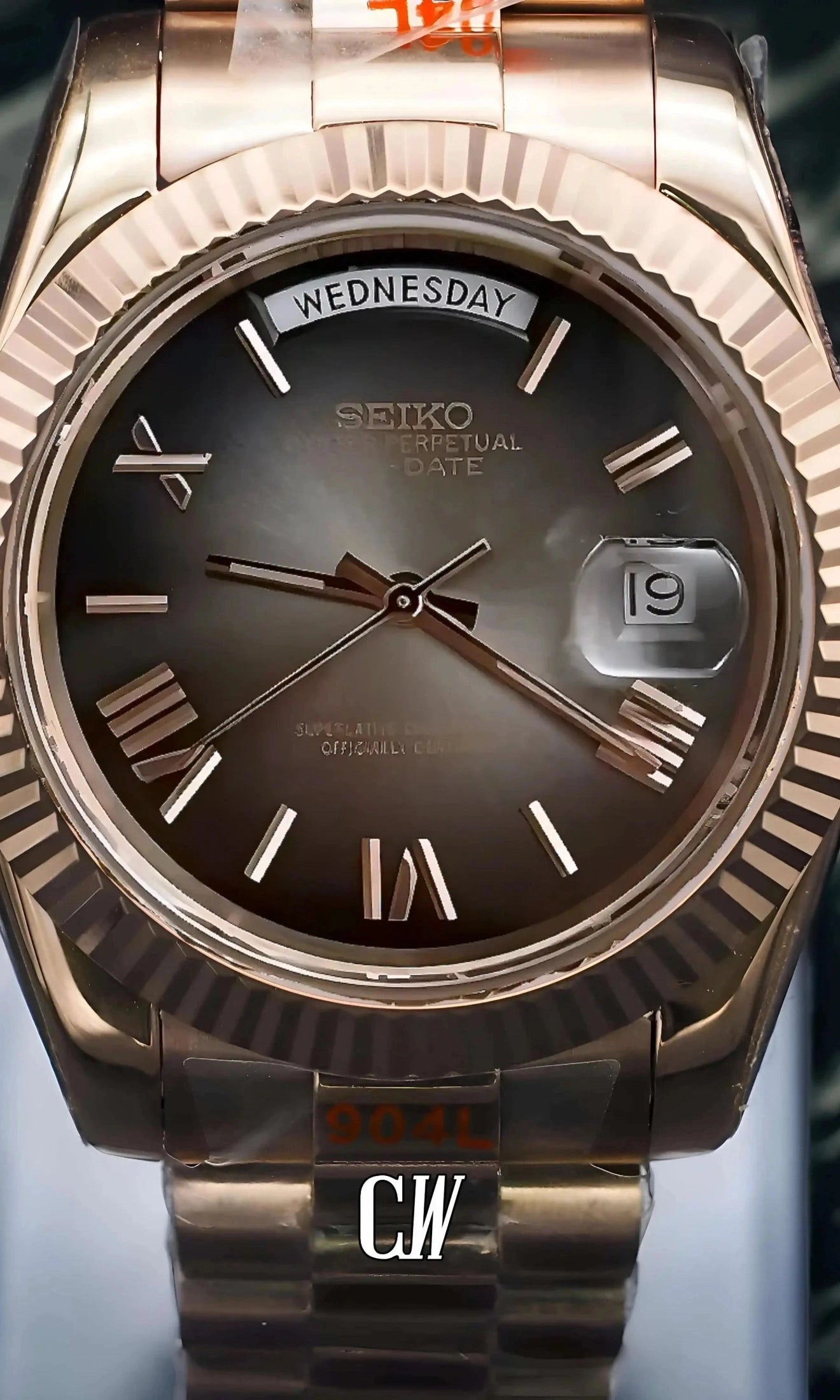 Daydate mod ombré rose gold roman numeral automatic watch-Circa Watch Labs