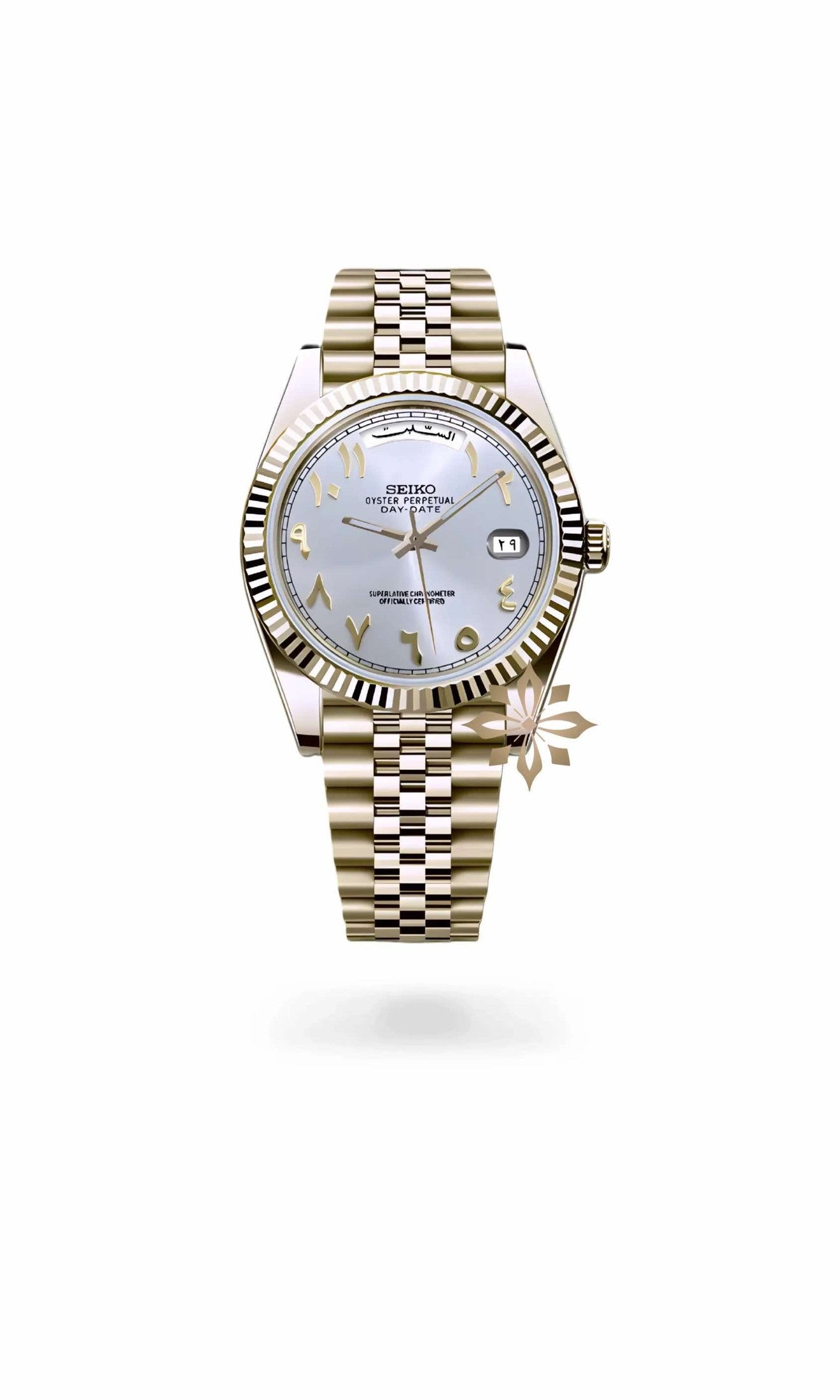 Daydate mod white gold arabic automatic watch-Circa Watch Labs