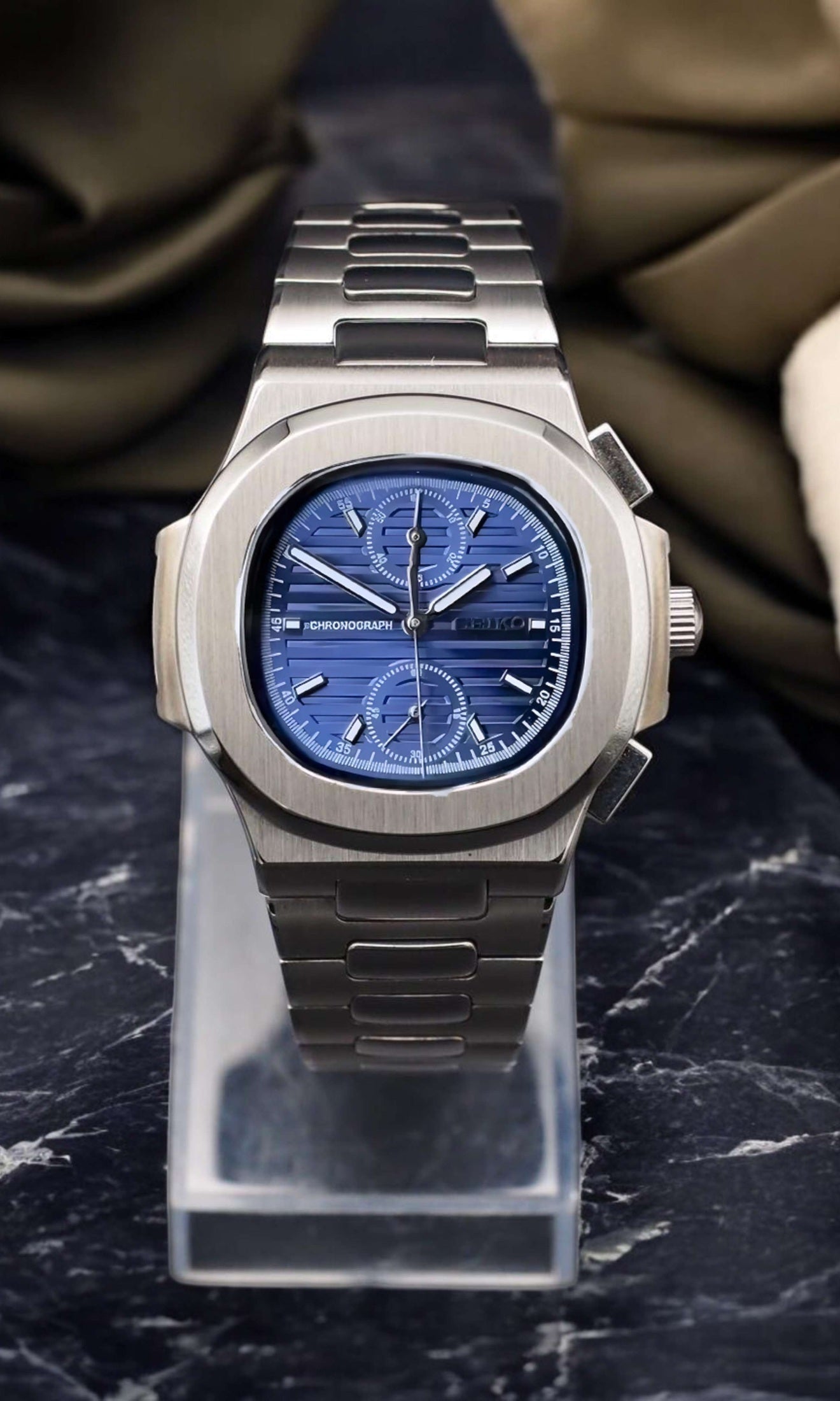 Nautiko mod chronograph watch blue-Circa Watch Labs