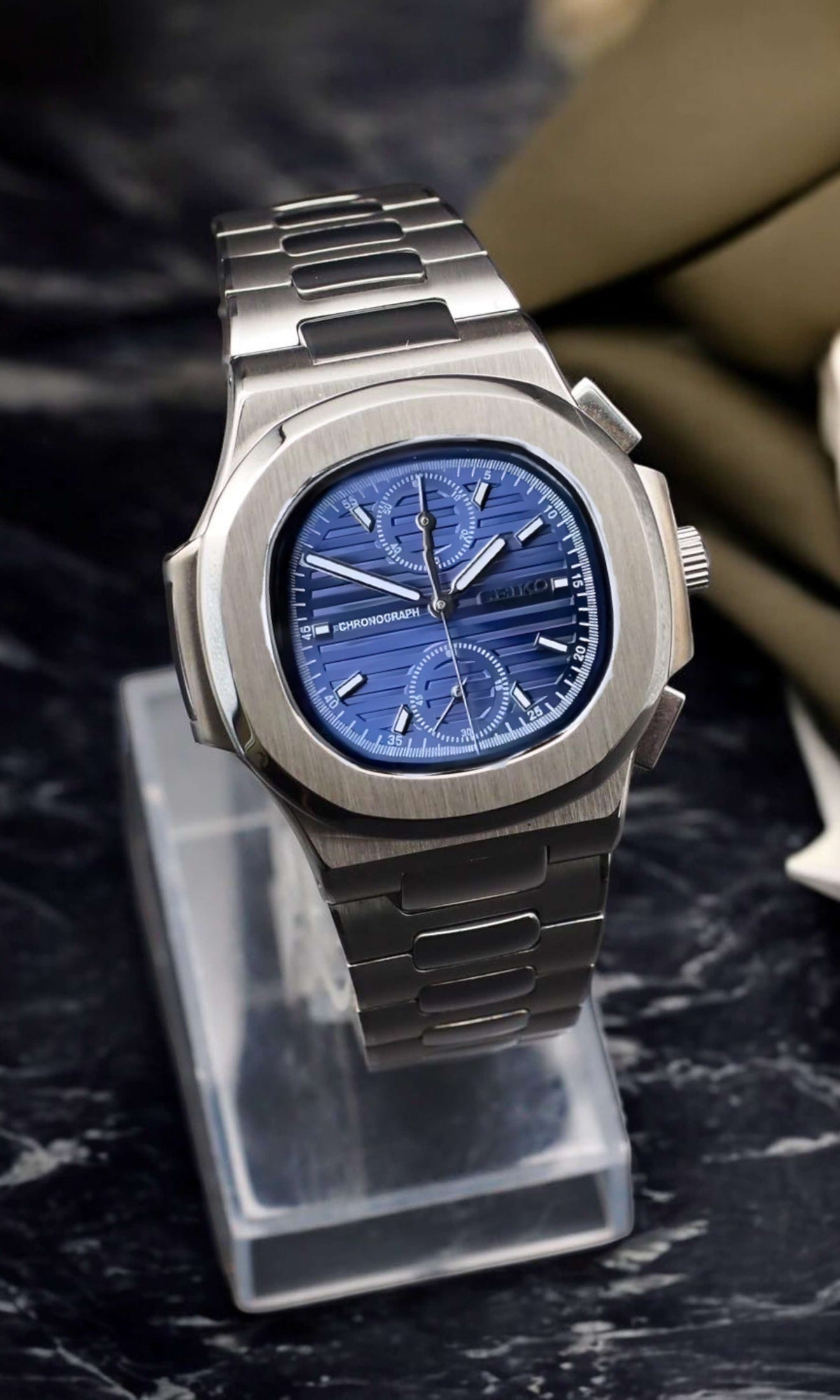 Nautiko mod chronograph watch blue-Circa Watch Labs