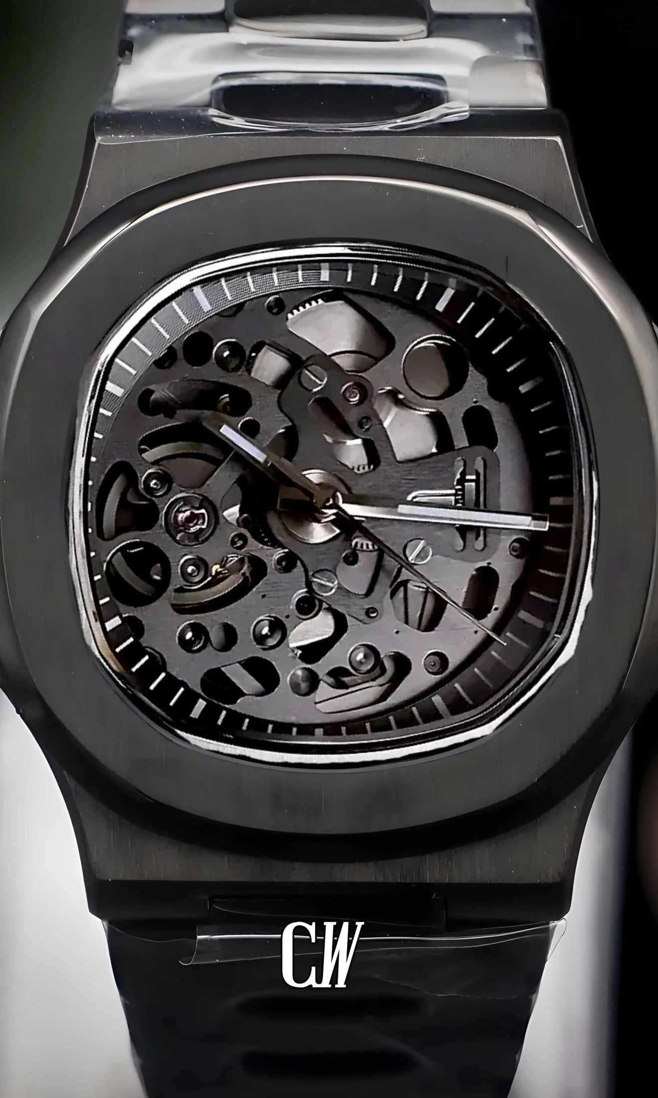 Nautiko mod skeleton watch triple black-Circa Watch Labs