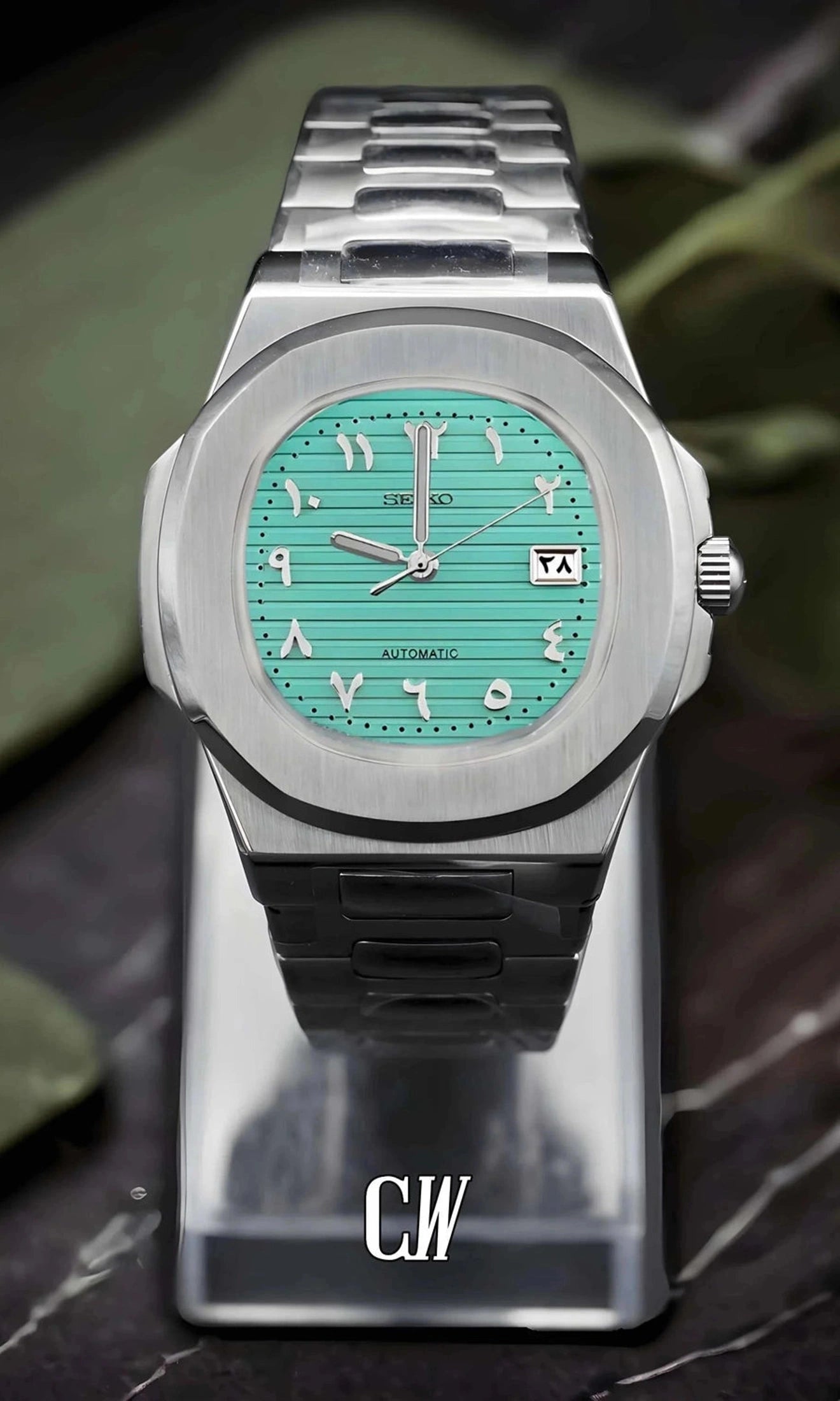 Nautiko mod watch arabic Tiffany blue-Circa Watch Labs