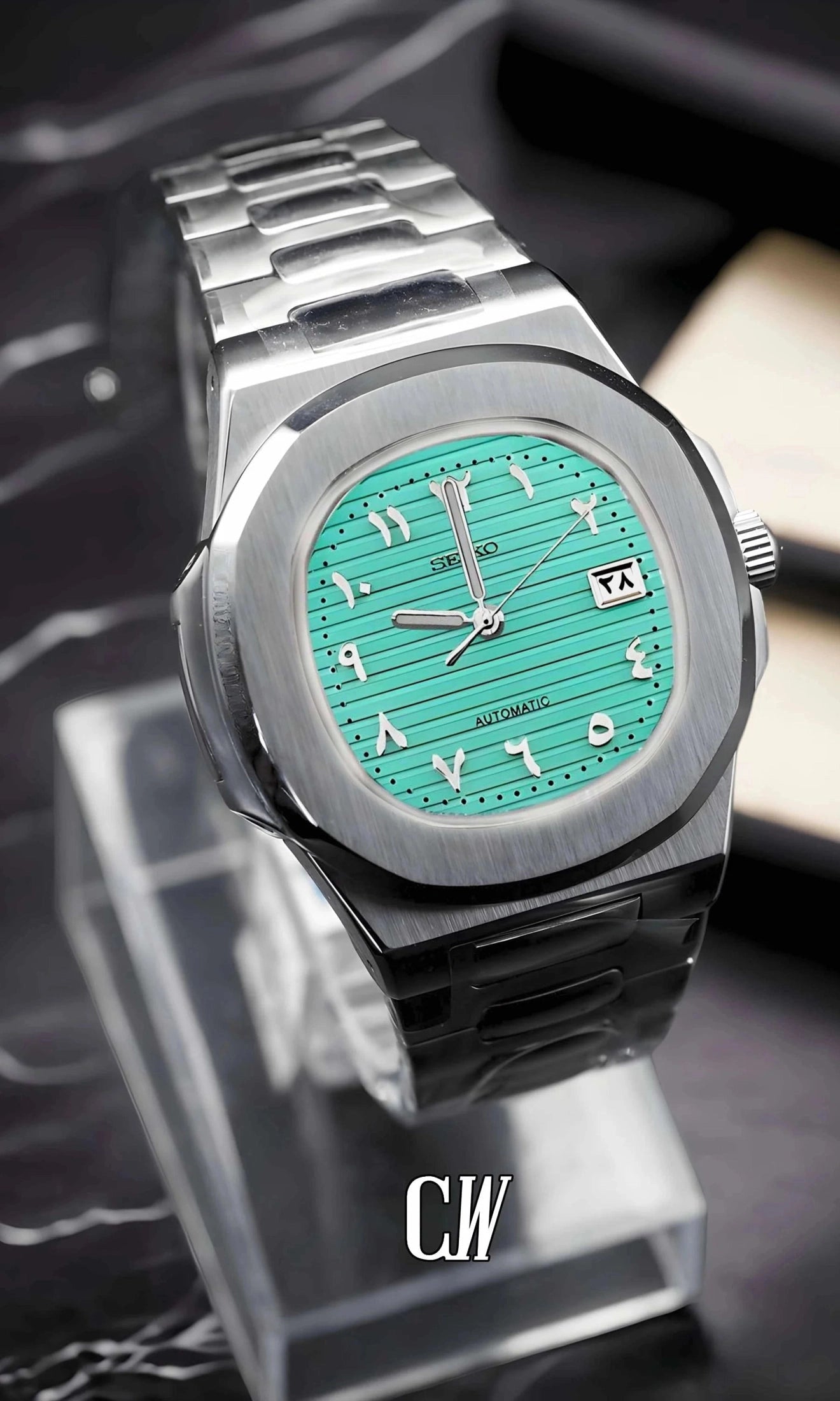 Nautiko mod watch arabic Tiffany blue-Circa Watch Labs