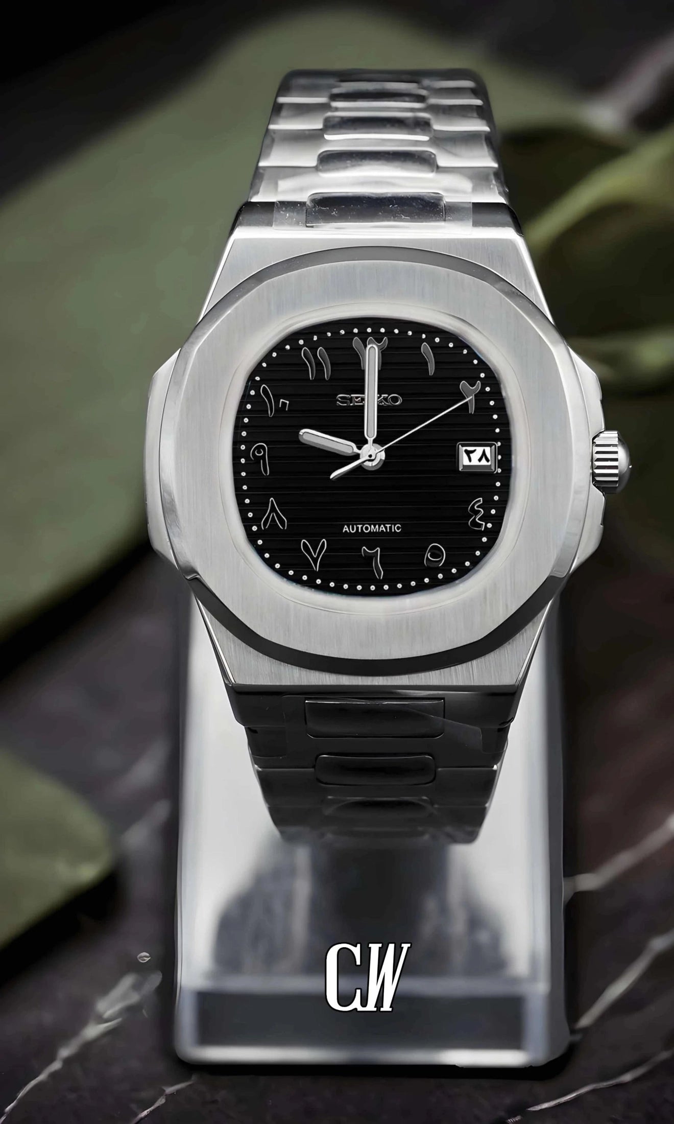 Nautiko mod watch arabic black-Circa Watch Labs