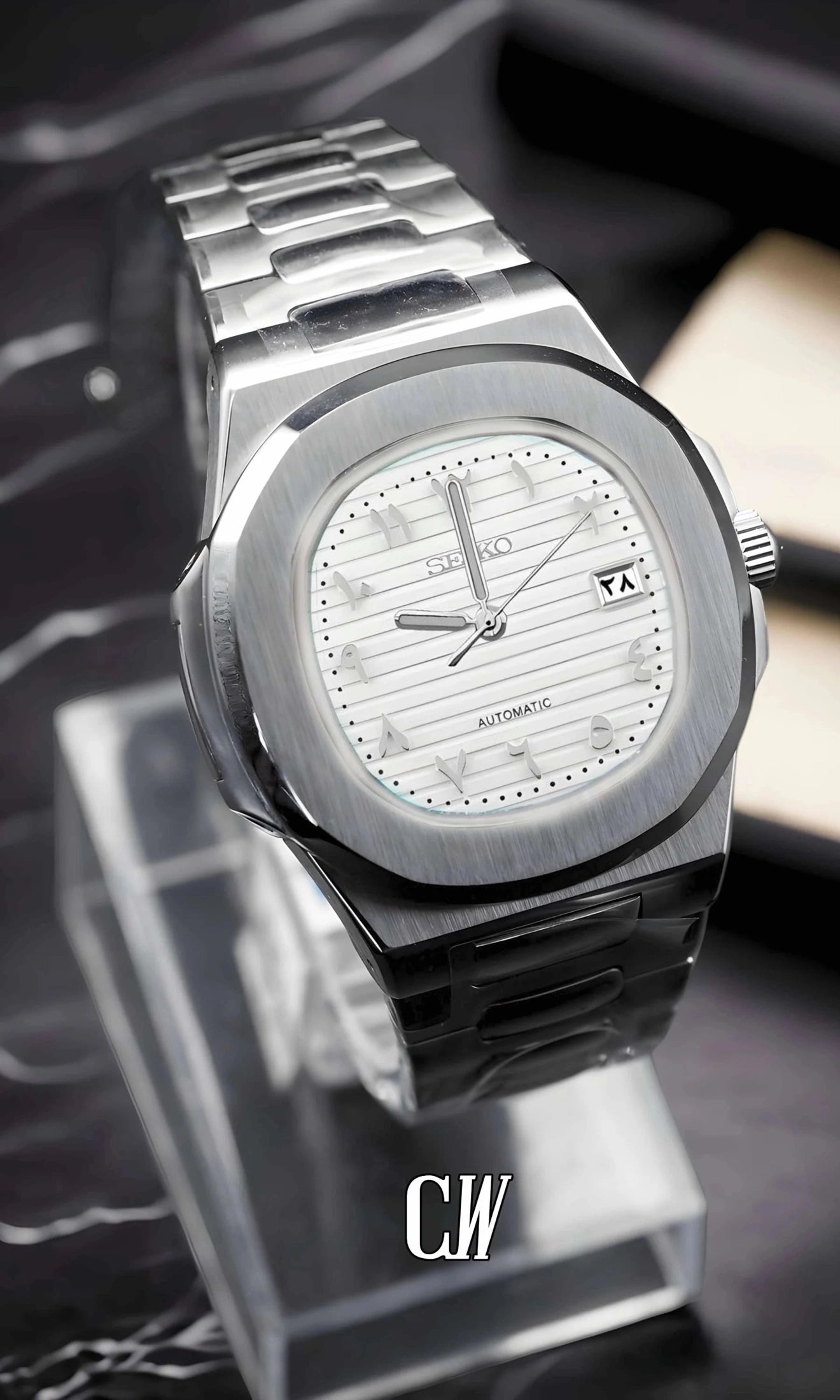 Nautiko mod watch arabic white-Circa Watch Labs