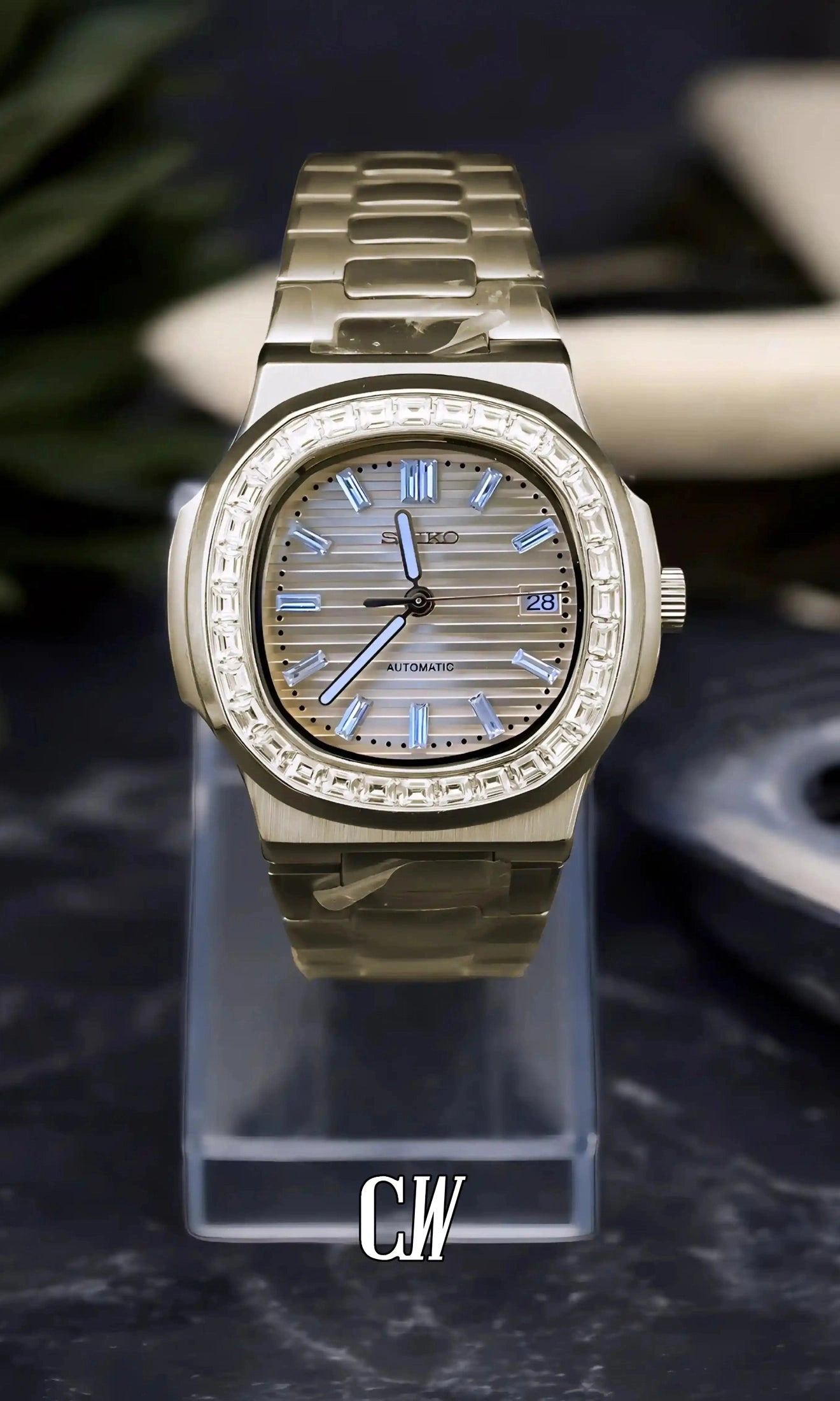 Nautiko mod watch baguette gold-Circa Watch Labs