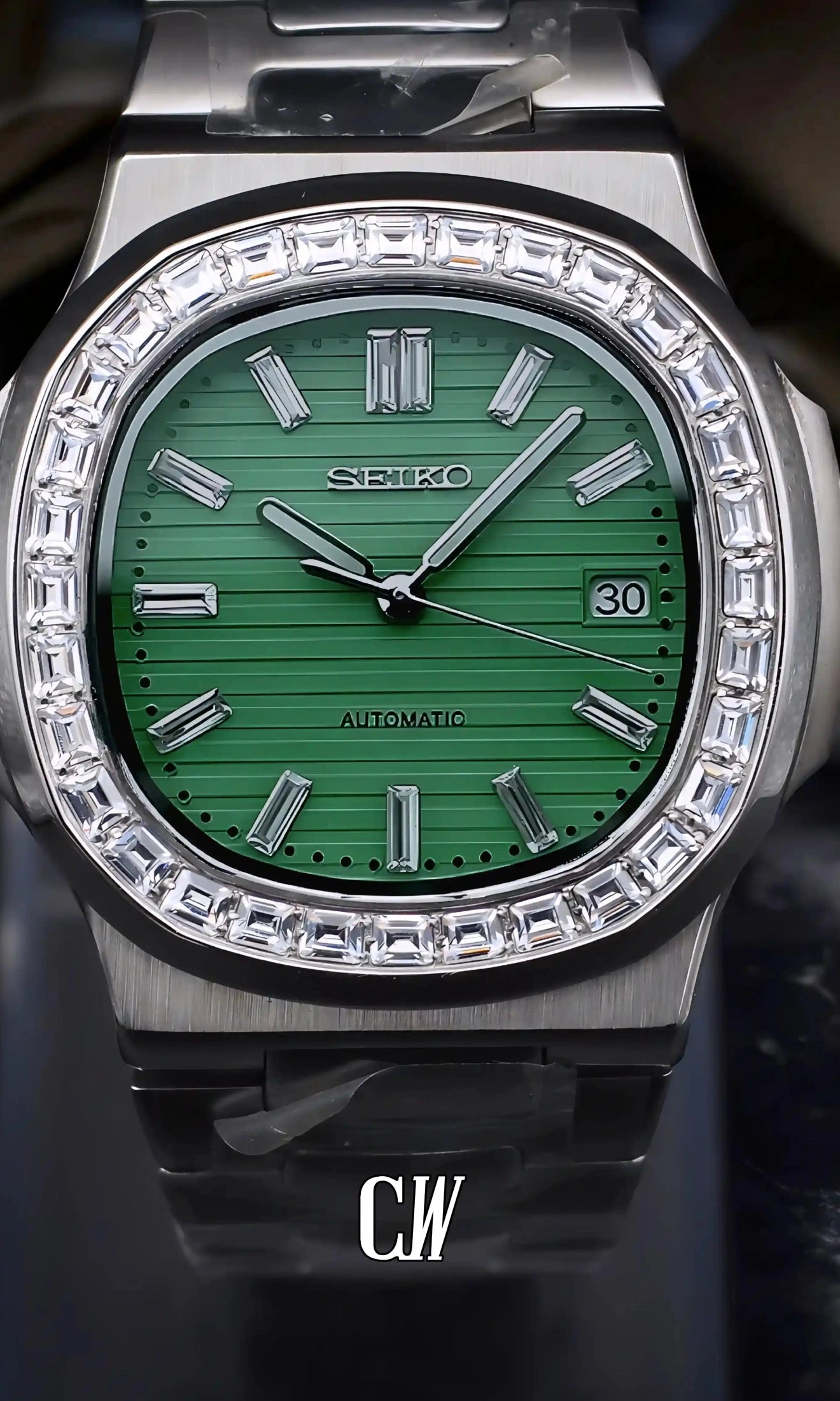 Nautiko mod watch baguette green-Circa Watch Labs
