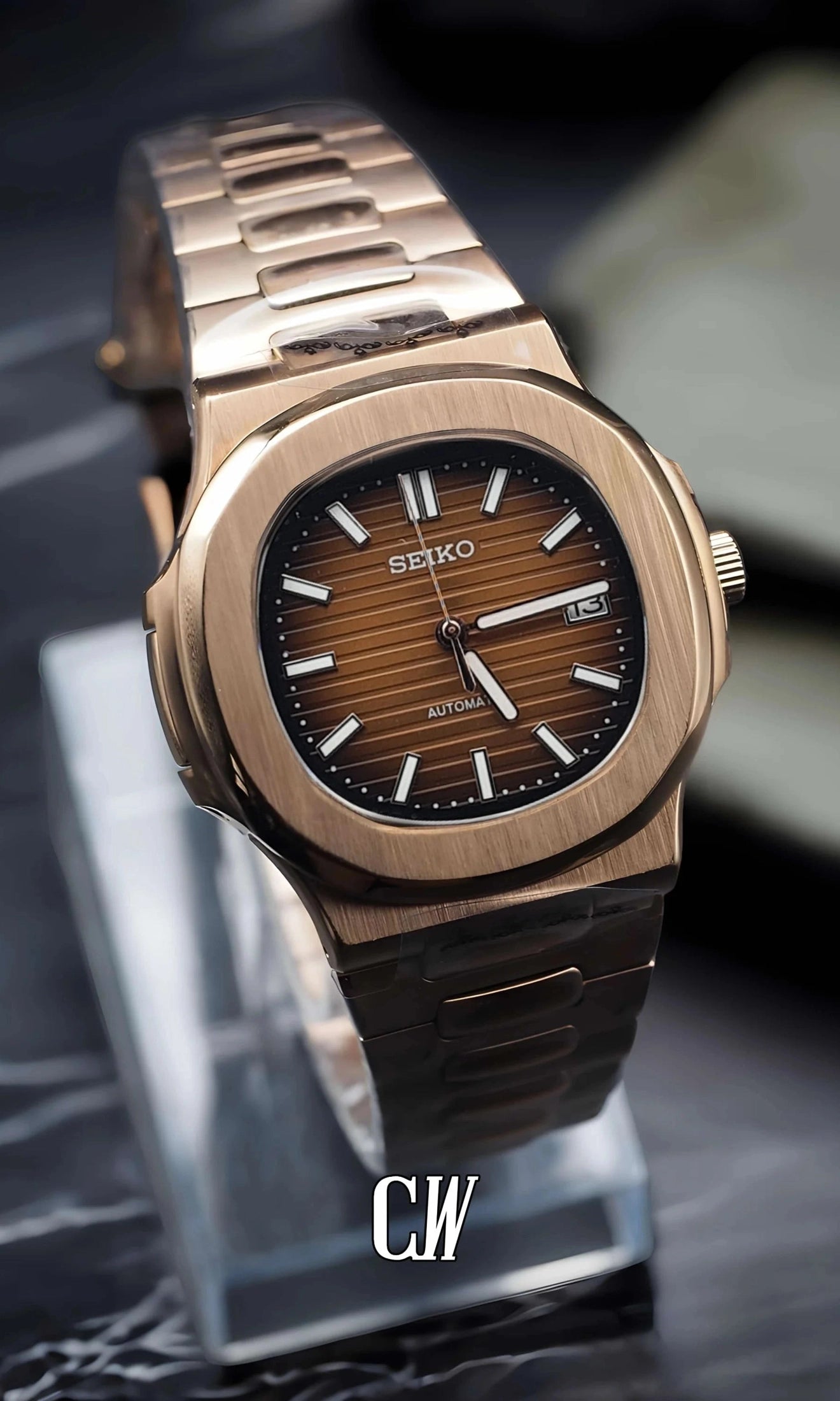 Nautiko mod watch rose gold brown-Circa Watch Labs