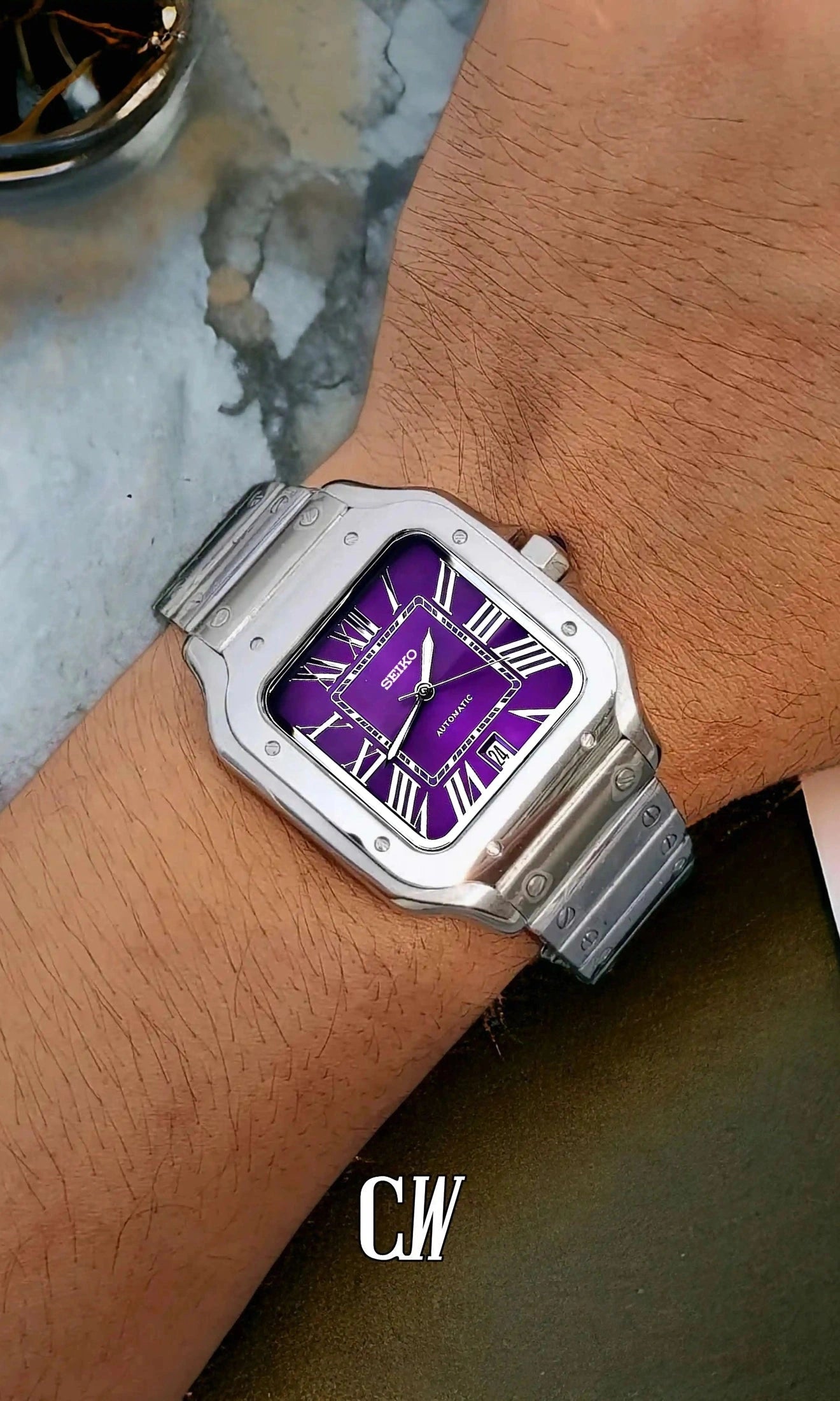 Santo Mod Santos style watch purple-Circa Watch Labs