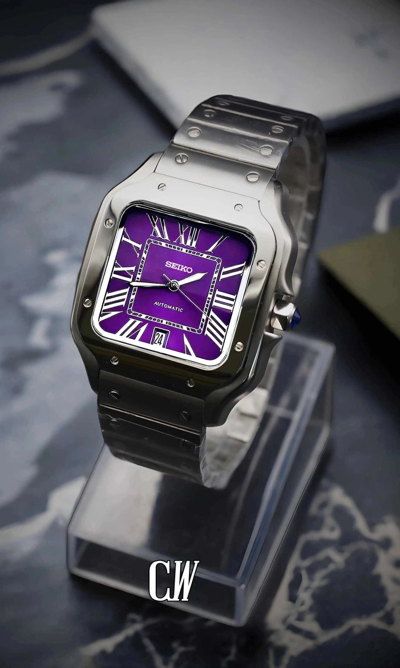 Santo Mod Santos style watch purple-Circa Watch Labs