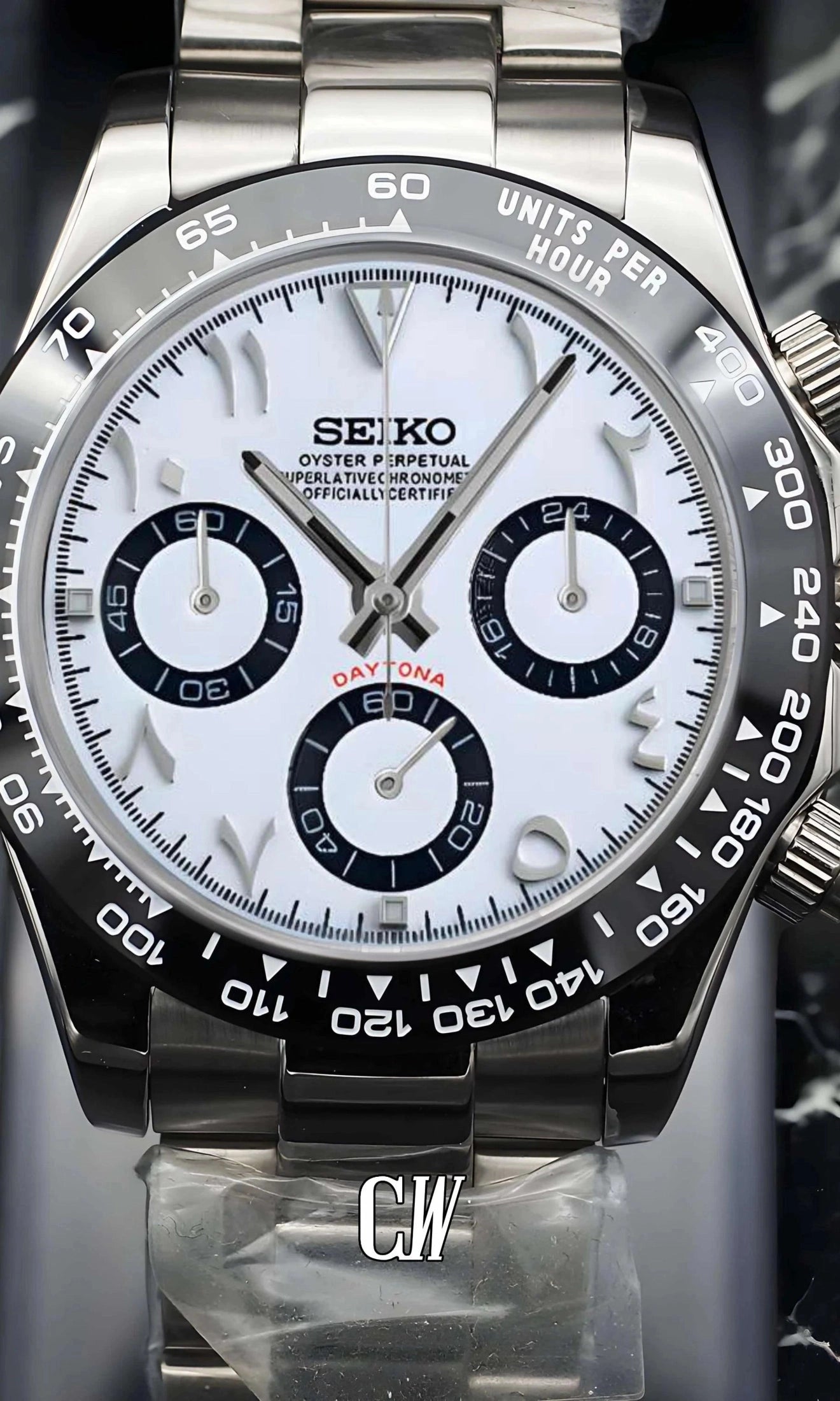 Seitona mod white arabic watch-Circa Watch Labs