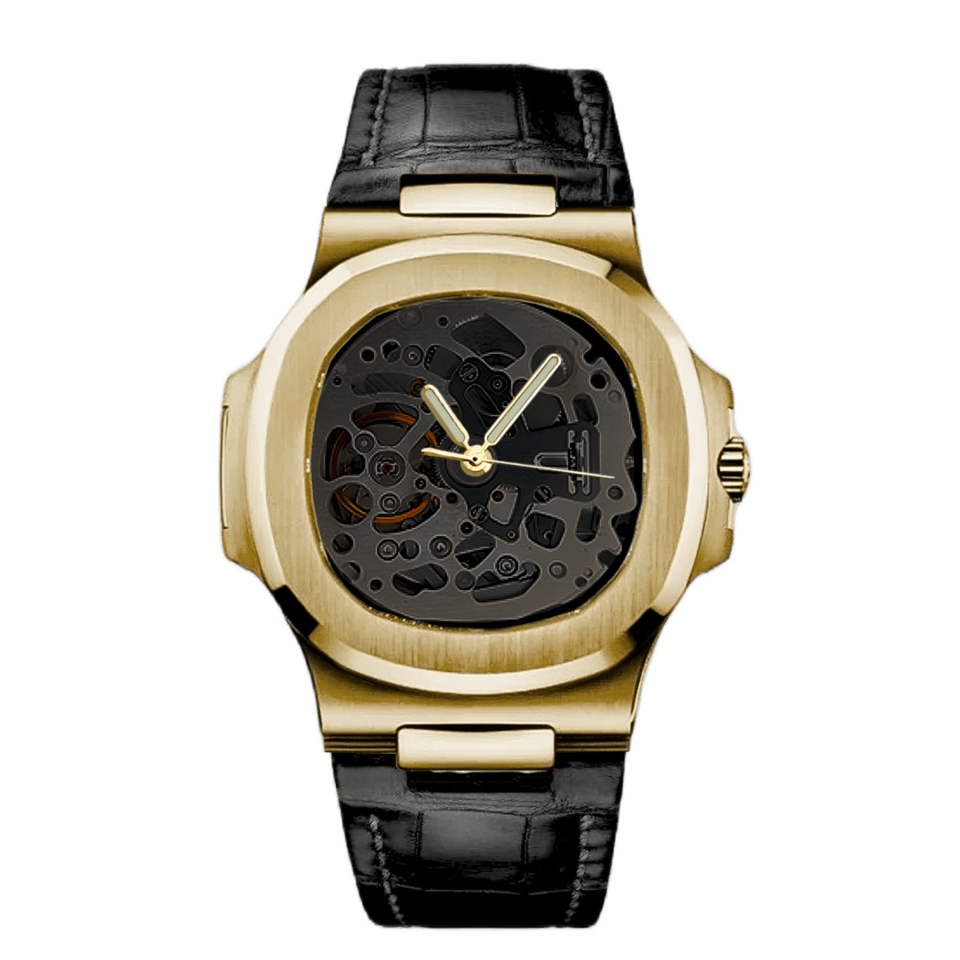 Custom golden nautilus skeleton mod for Deonte - Circa Watch Labs seiko mod