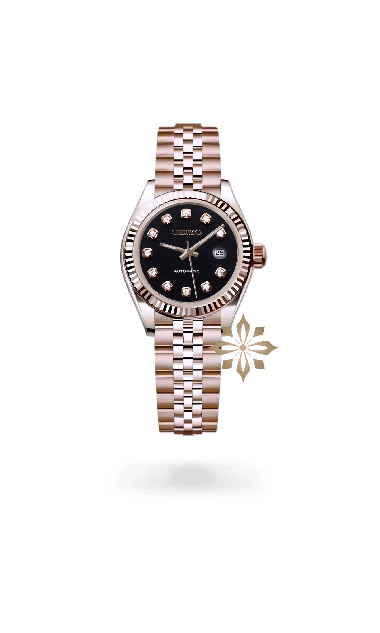 Ladies Seikojust mod watch 26mm rose gold black - Circa Watch Labs