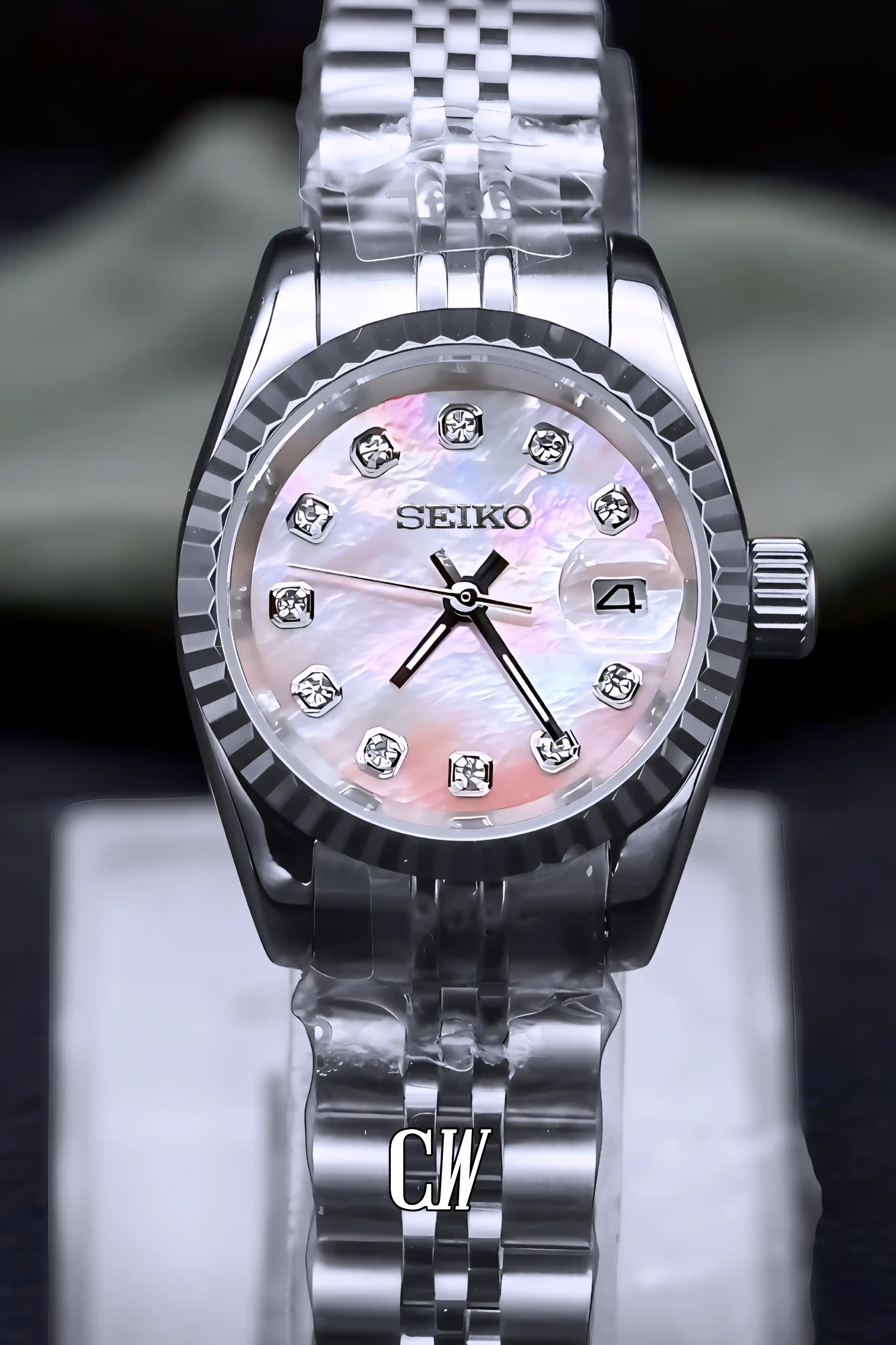 Ladies Seikojust mod watch 26mm silver MOP - Circa Watch Labs