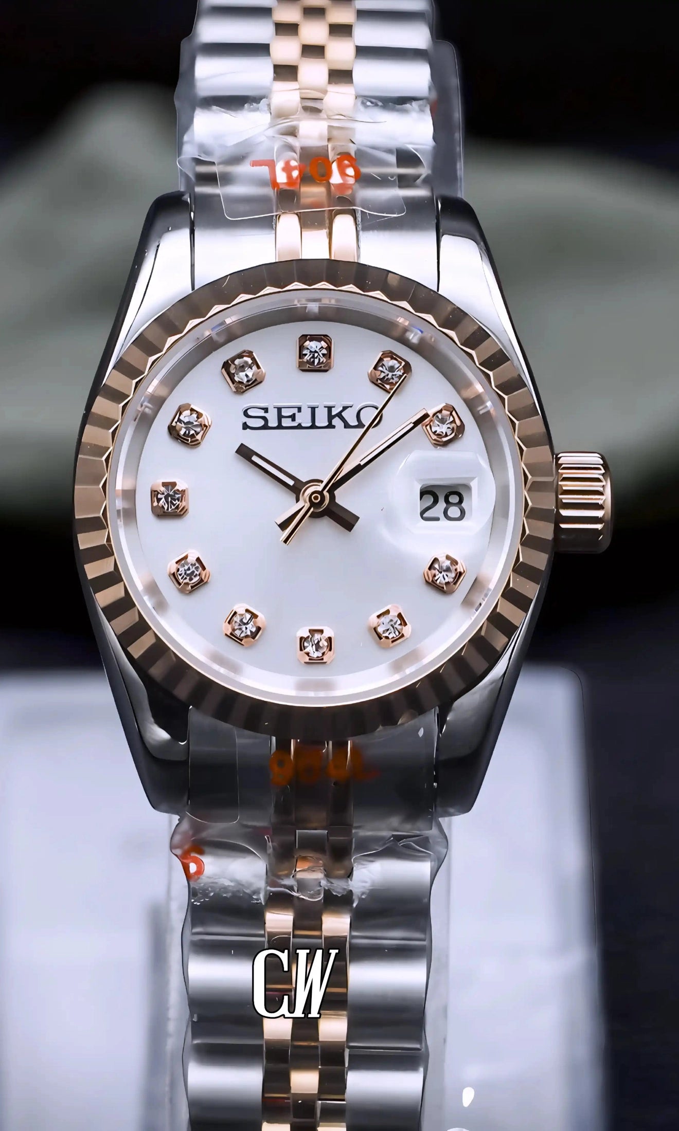 Ladies Seikojust mod watch 26mm two tone rose gold - Circa Watch Labs