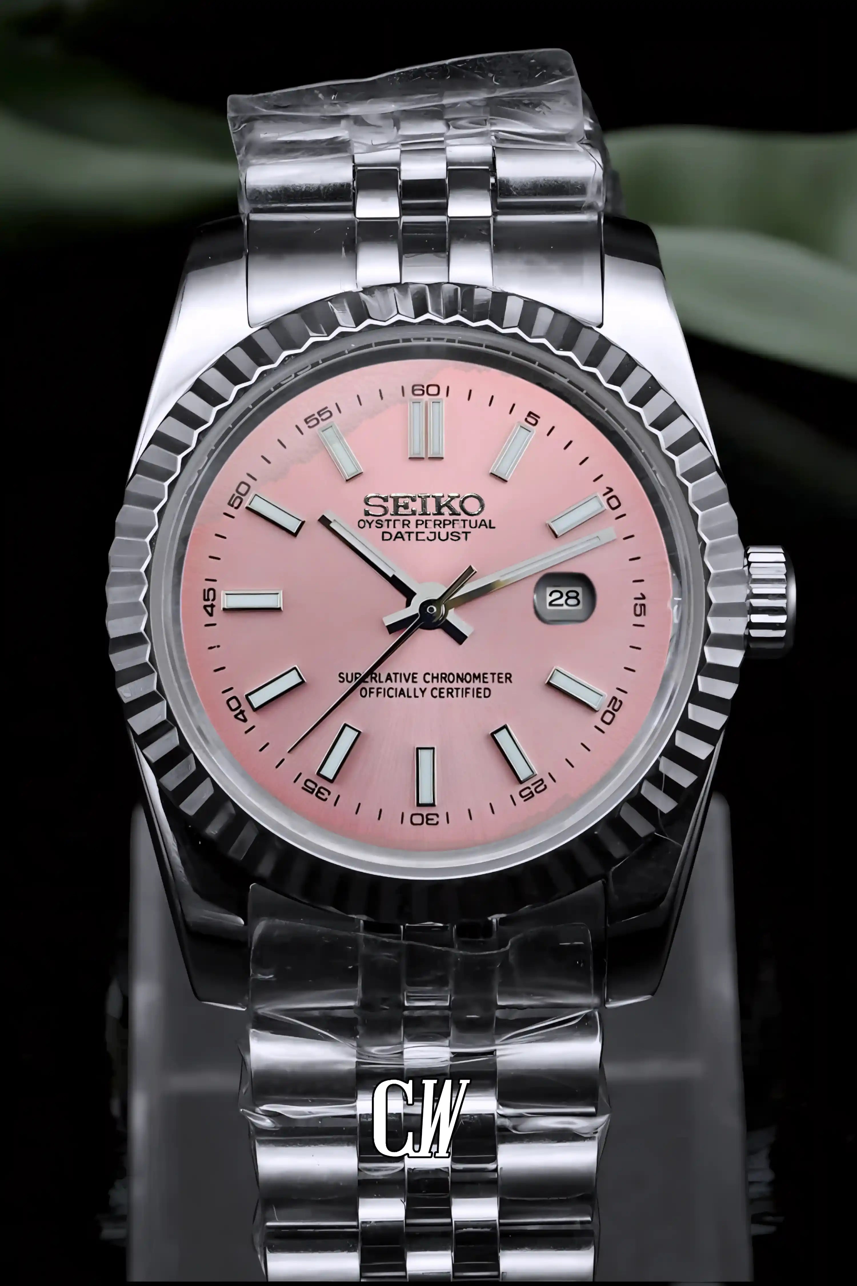 seiko mod Ladies Seikojust mod watch 31mm pink