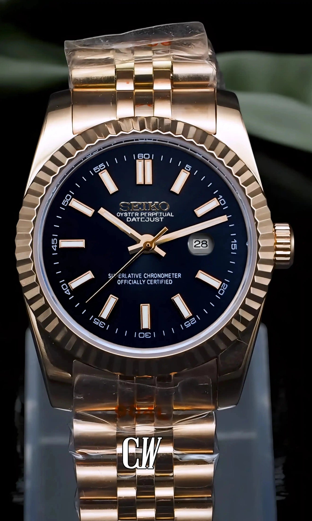 Ladies Seikojust mod watch 31mm rose gold brown - Circa Watch Labs