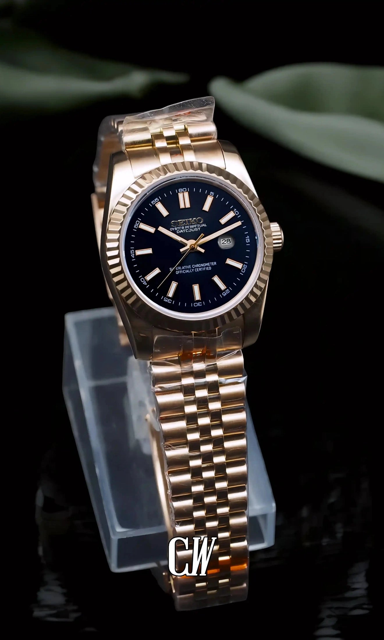 Ladies Seikojust mod watch 31mm rose gold brown - Circa Watch Labs