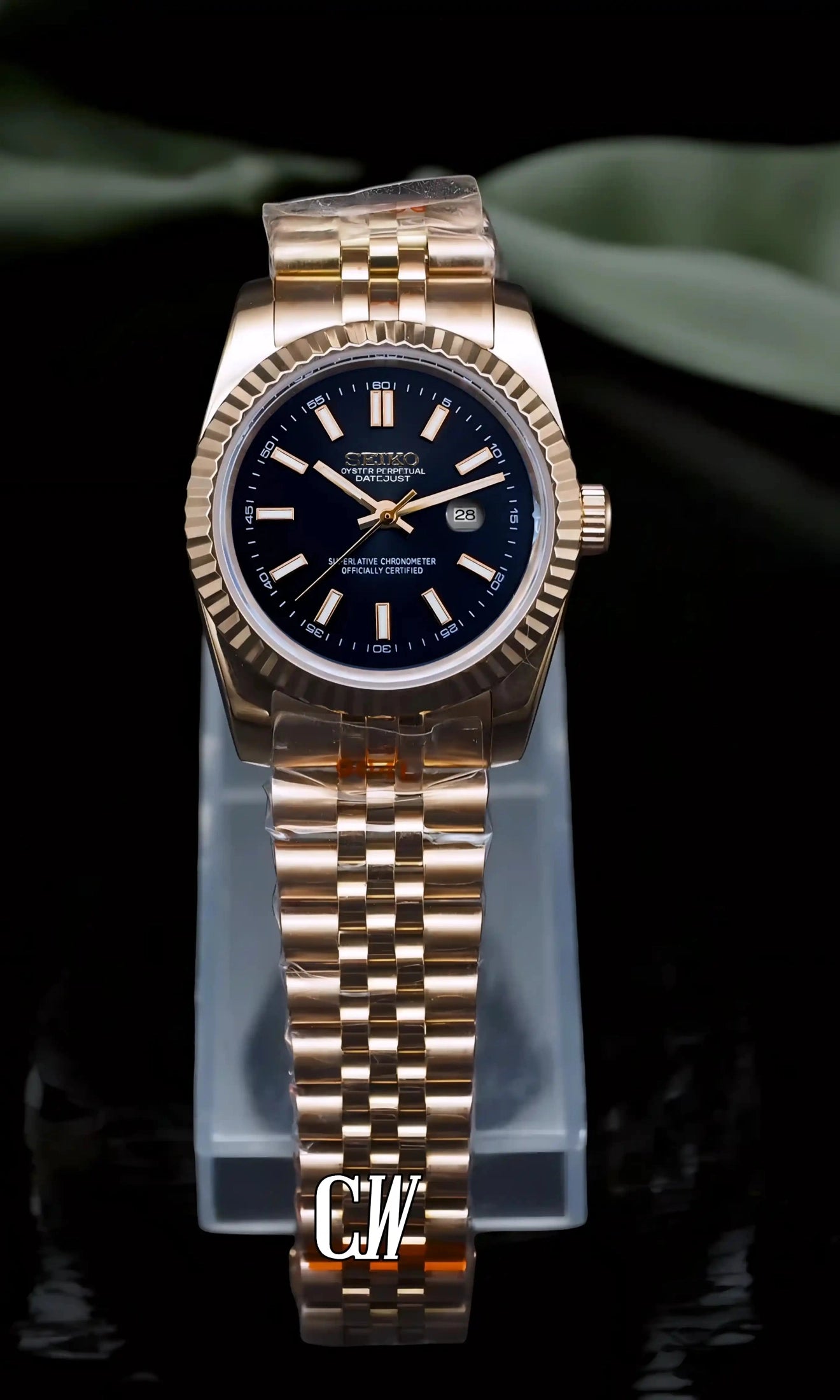 Ladies Seikojust mod watch 31mm rose gold brown - Circa Watch Labs