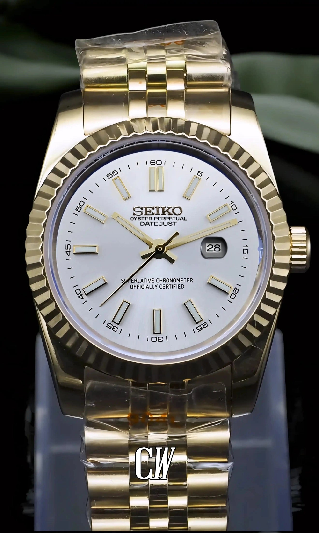 seiko mod Ladies Seikojust mod watch 31mm white gold
