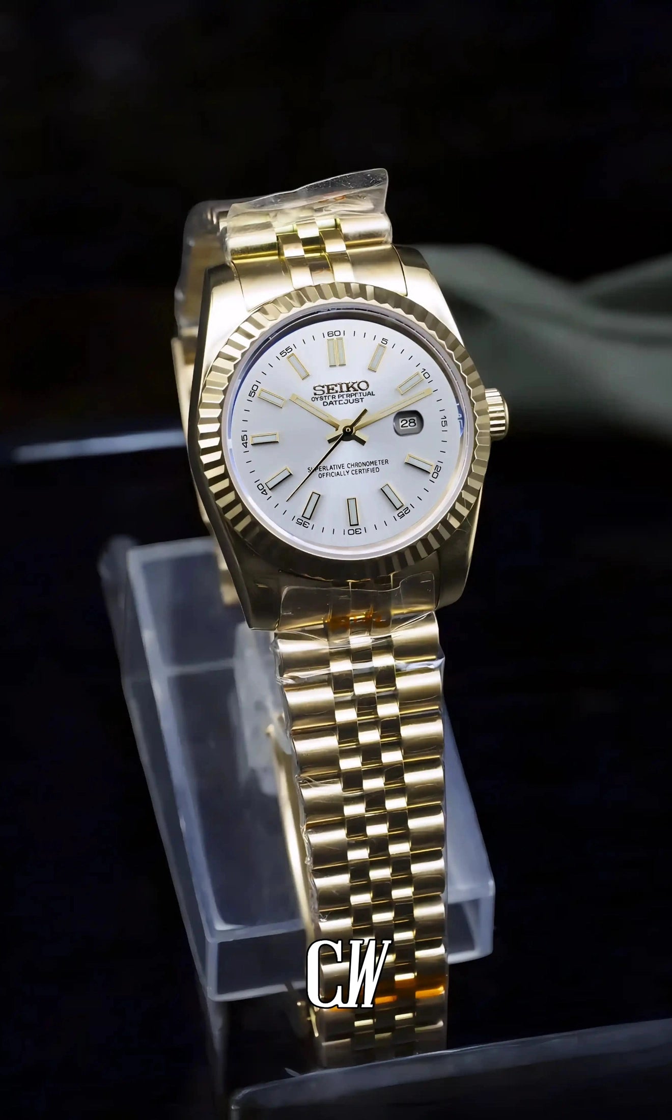 seiko mod Ladies Seikojust mod watch 31mm white gold