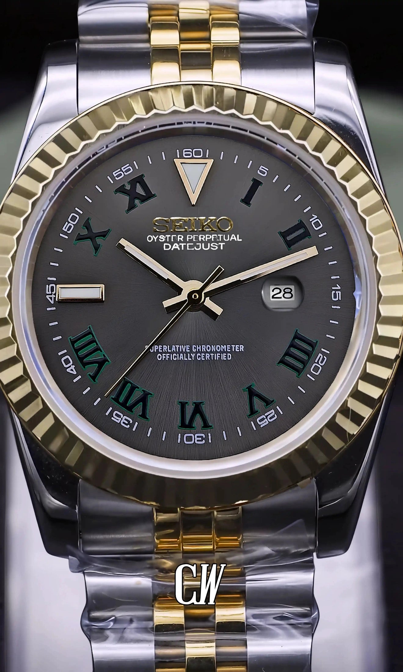 seiko mod Ladies Seikojust mod watch 31mm wimbledon two tone gold silver