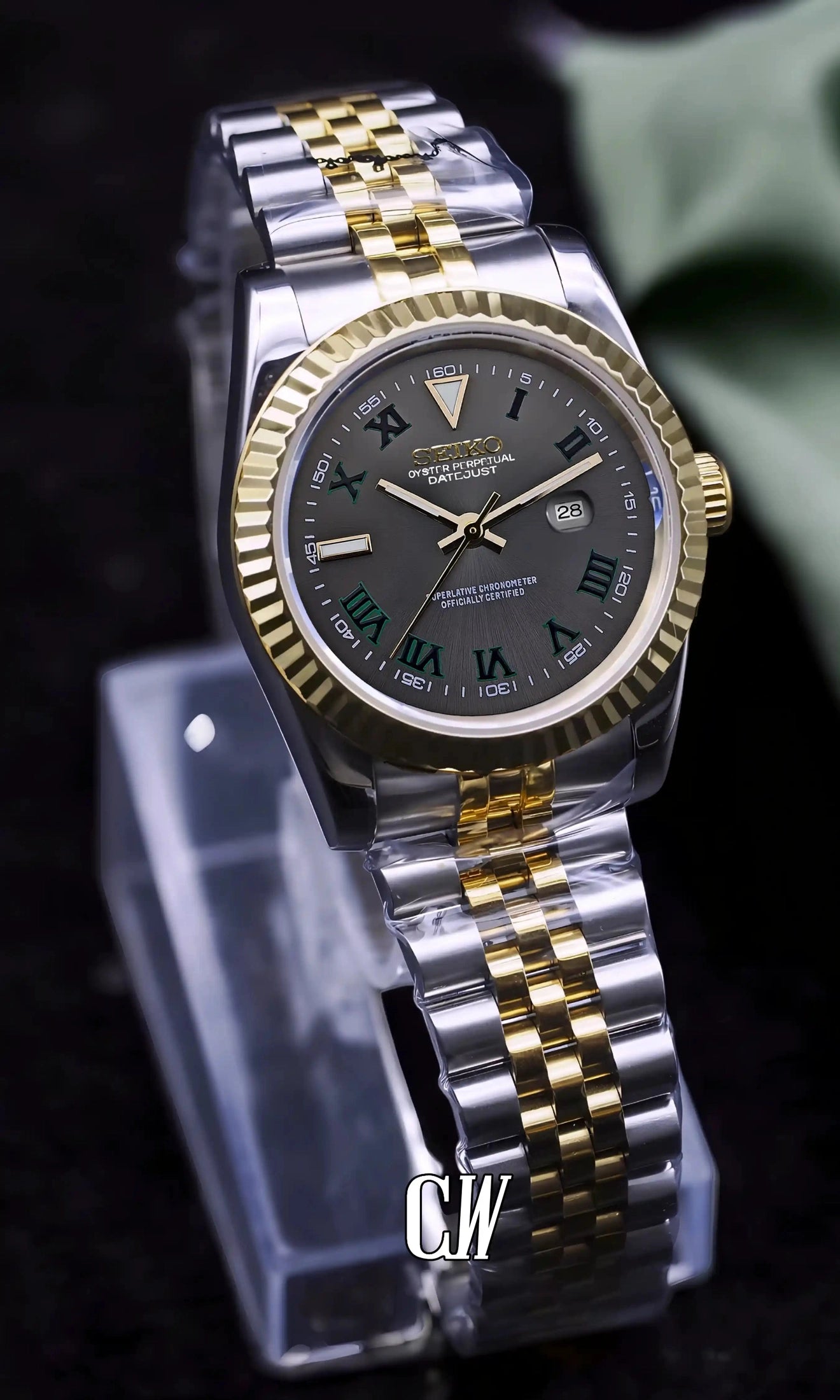 seiko mod Ladies Seikojust mod watch 31mm wimbledon two tone gold silver