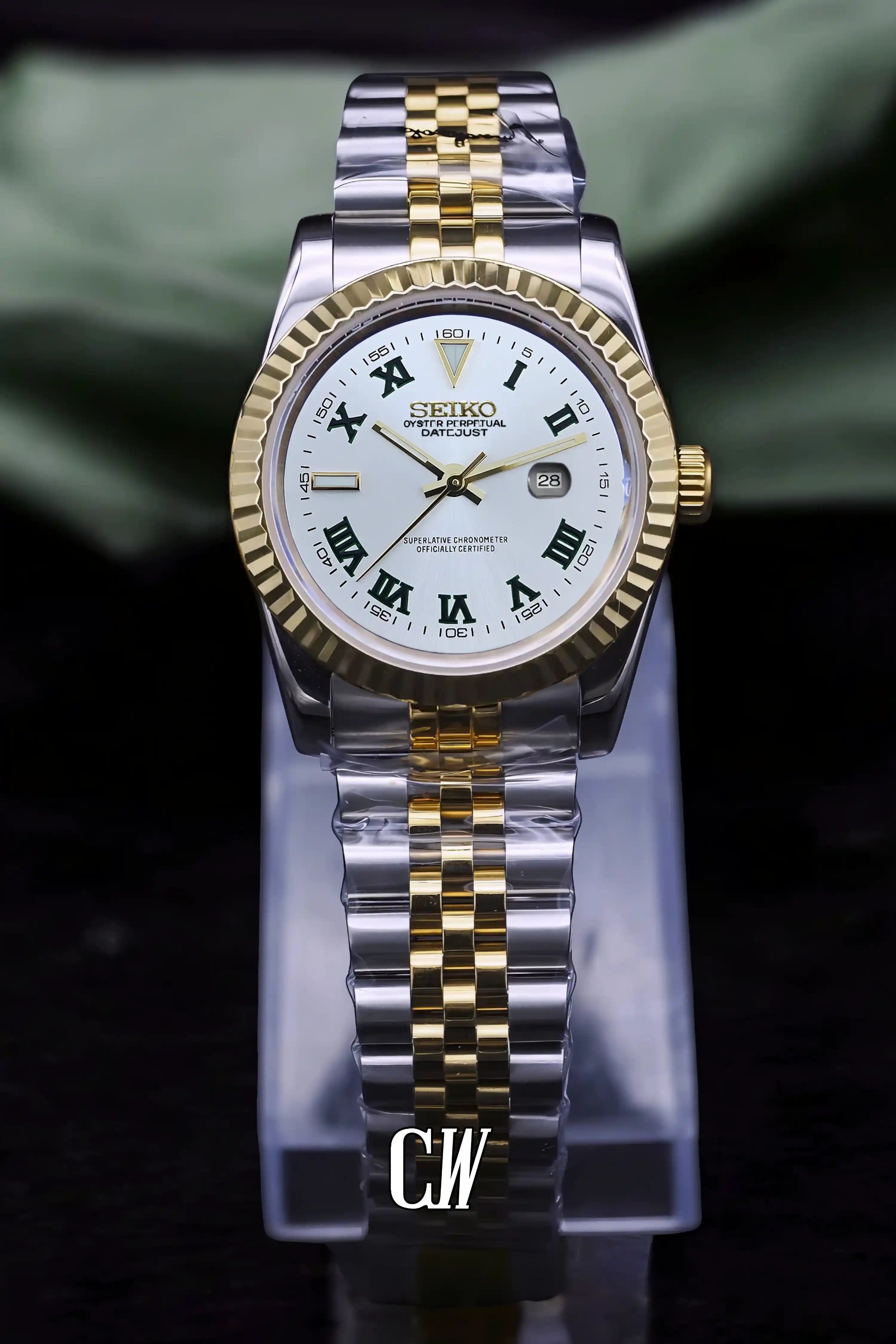 Ladies Seikojust mod watch 31mm wimbledon two tone gold silver - Circa Watch Labs