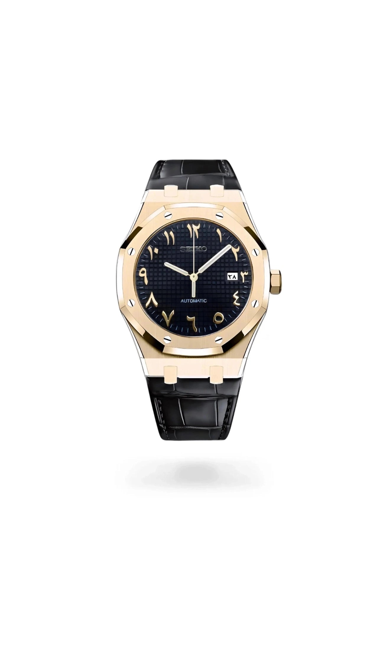 Mod Royal Seikoak automatic watch 'black gold' arabic - Circa Watch Labs