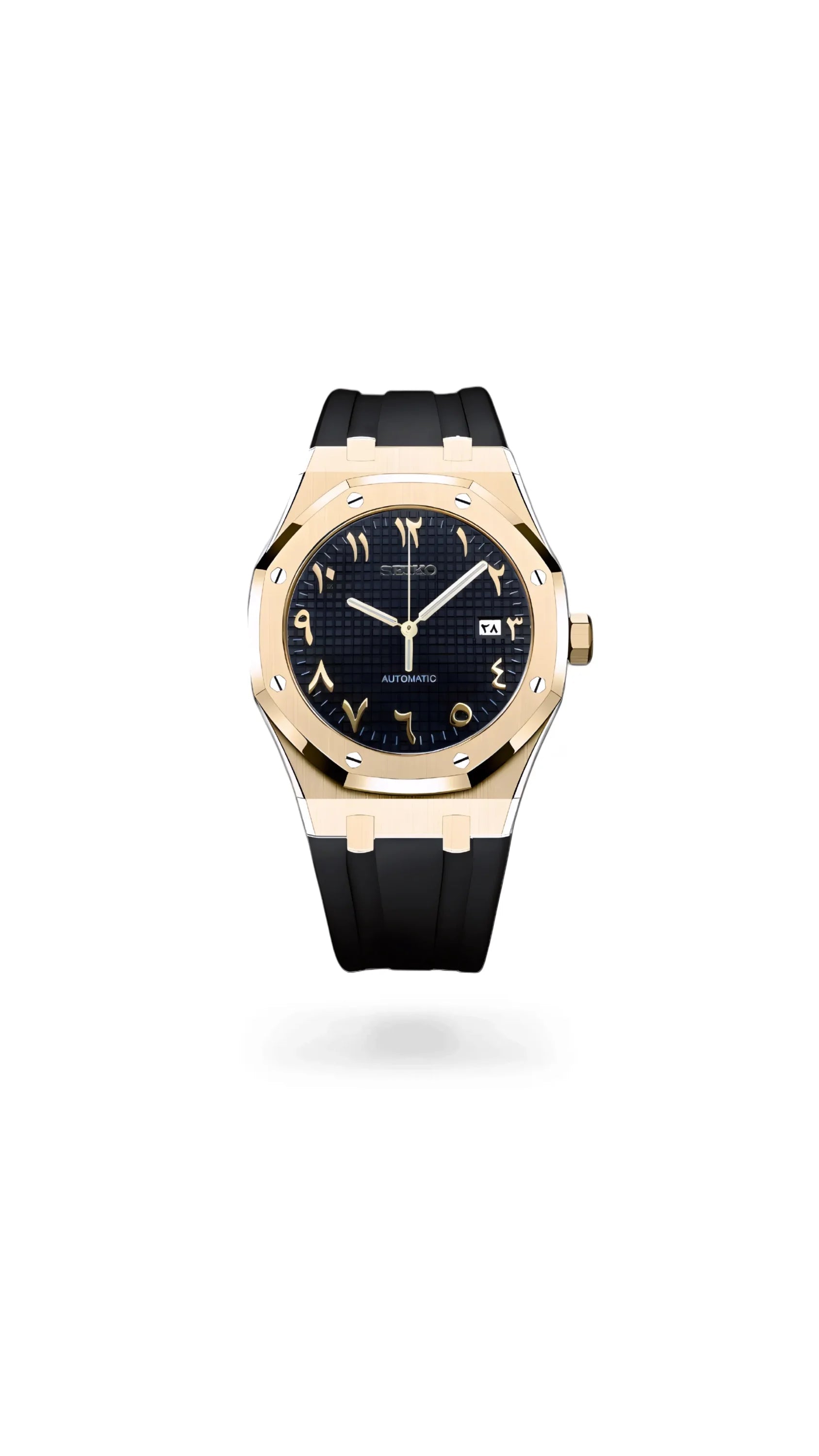Mod Royal Seikoak automatic watch 'black gold' arabic - Circa Watch Labs