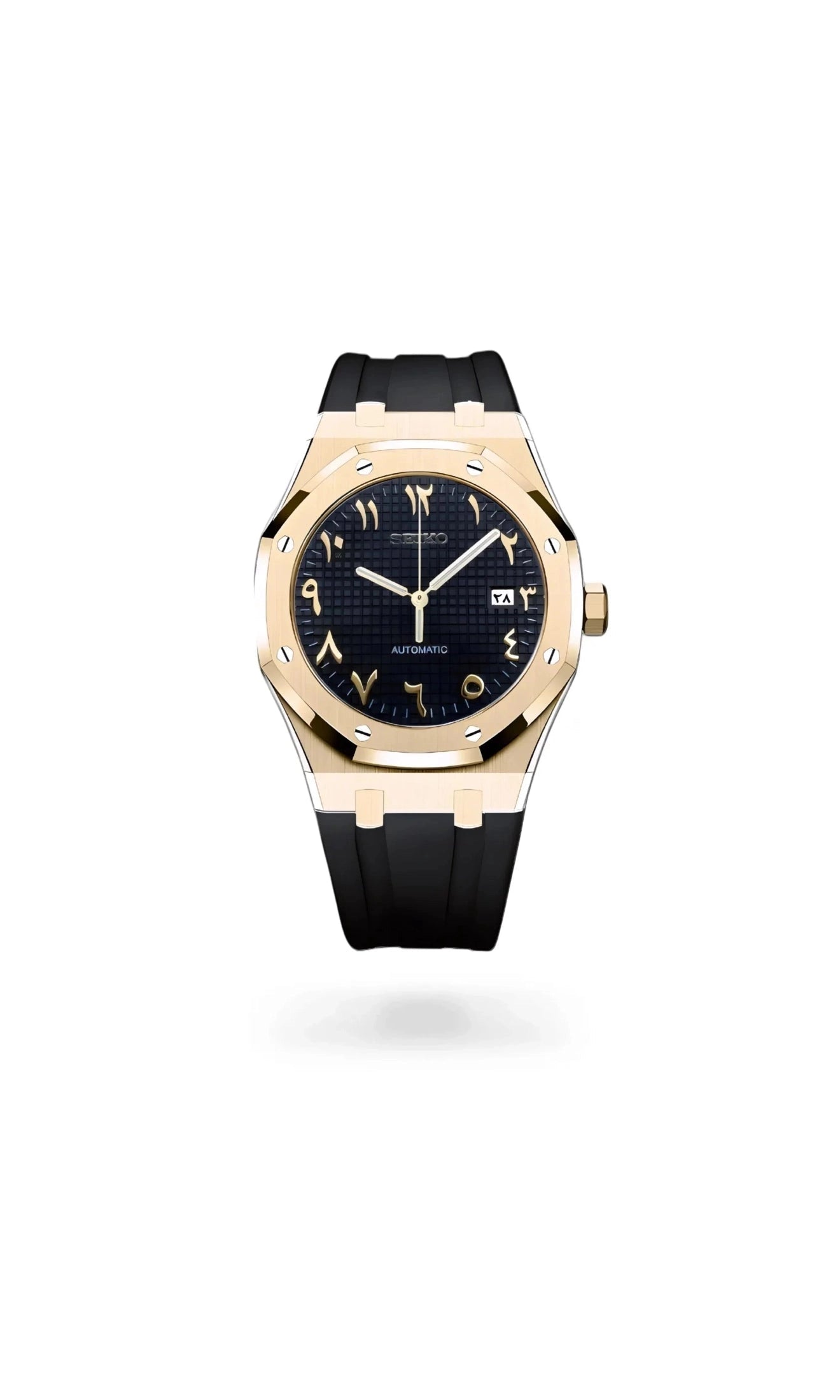 Mod Royal Seikoak automatic watch 'black gold' arabic - Circa Watch Labs