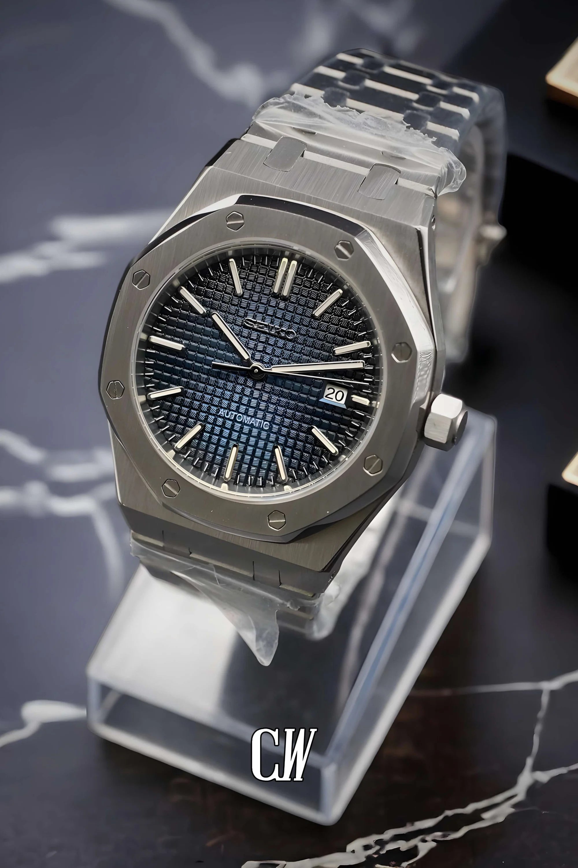 Mod Royal Seikoak automatic watch 'blue' - Circa Watch Labs seiko mod