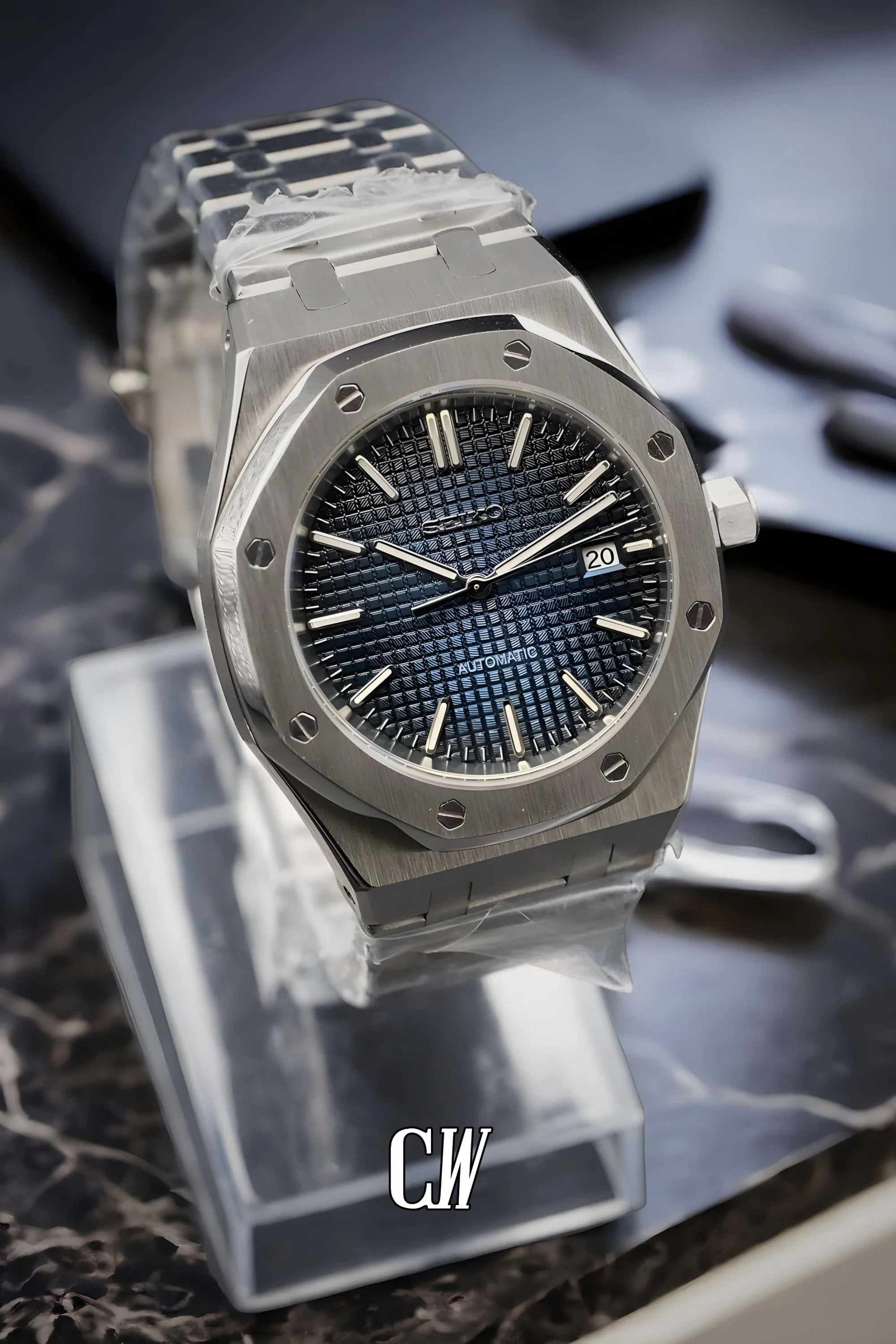 Mod Royal Seikoak automatic watch 'blue' - Circa Watch Labs seiko mod