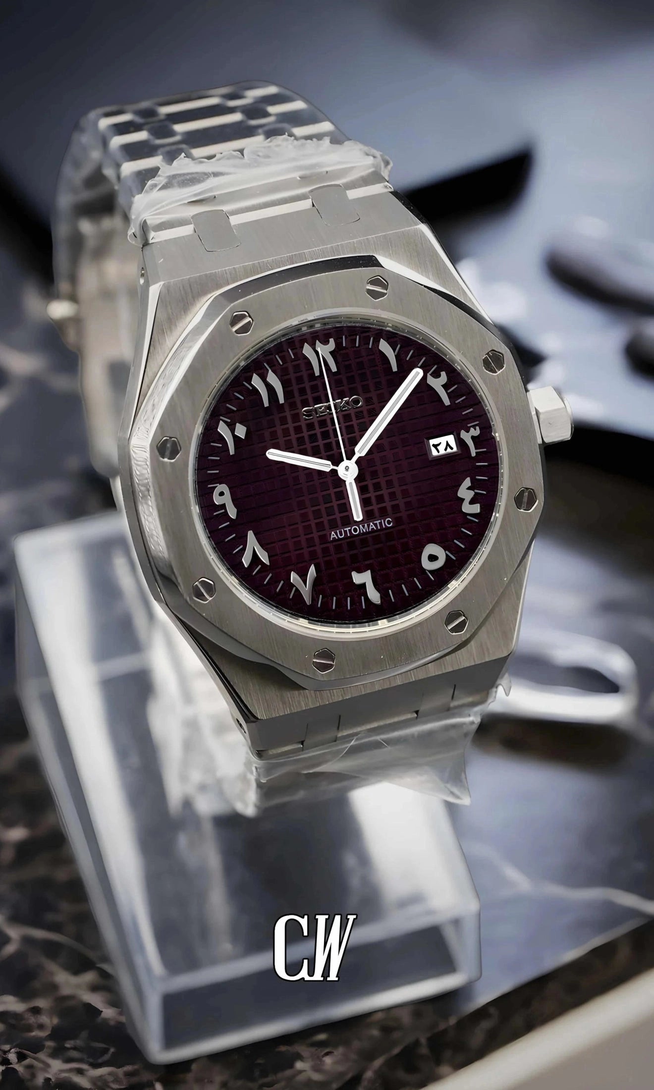 Mod Royal Seikoak automatic watch 'brown' arabic - Circa Watch Labs