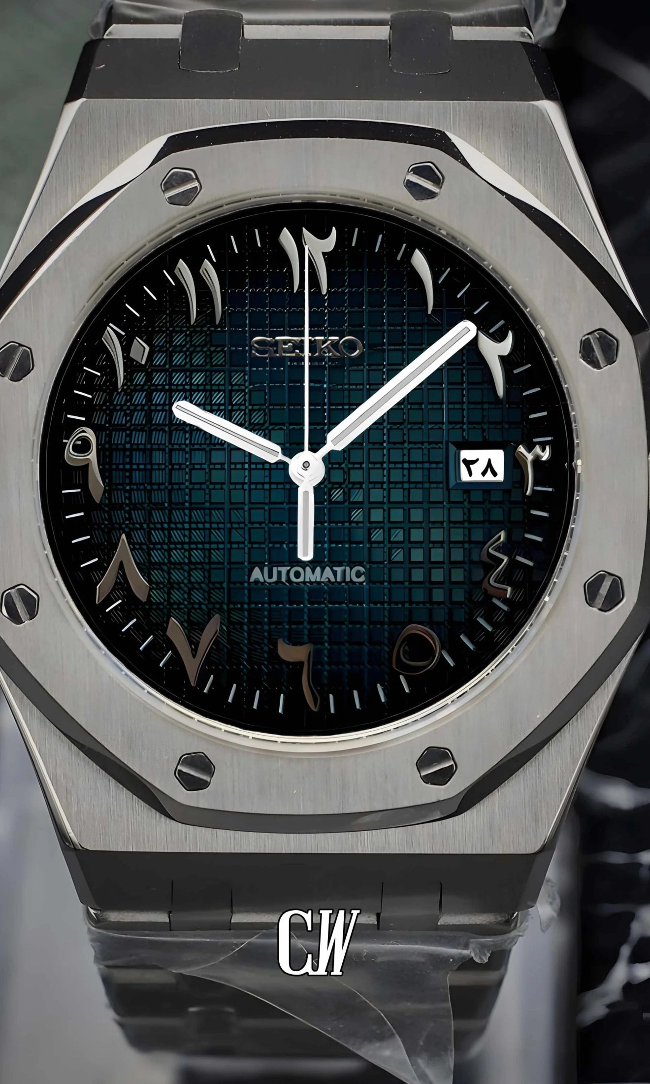 Mod Royal Seikoak automatic watch 'dark blue' arabic - Circa Watch Labs