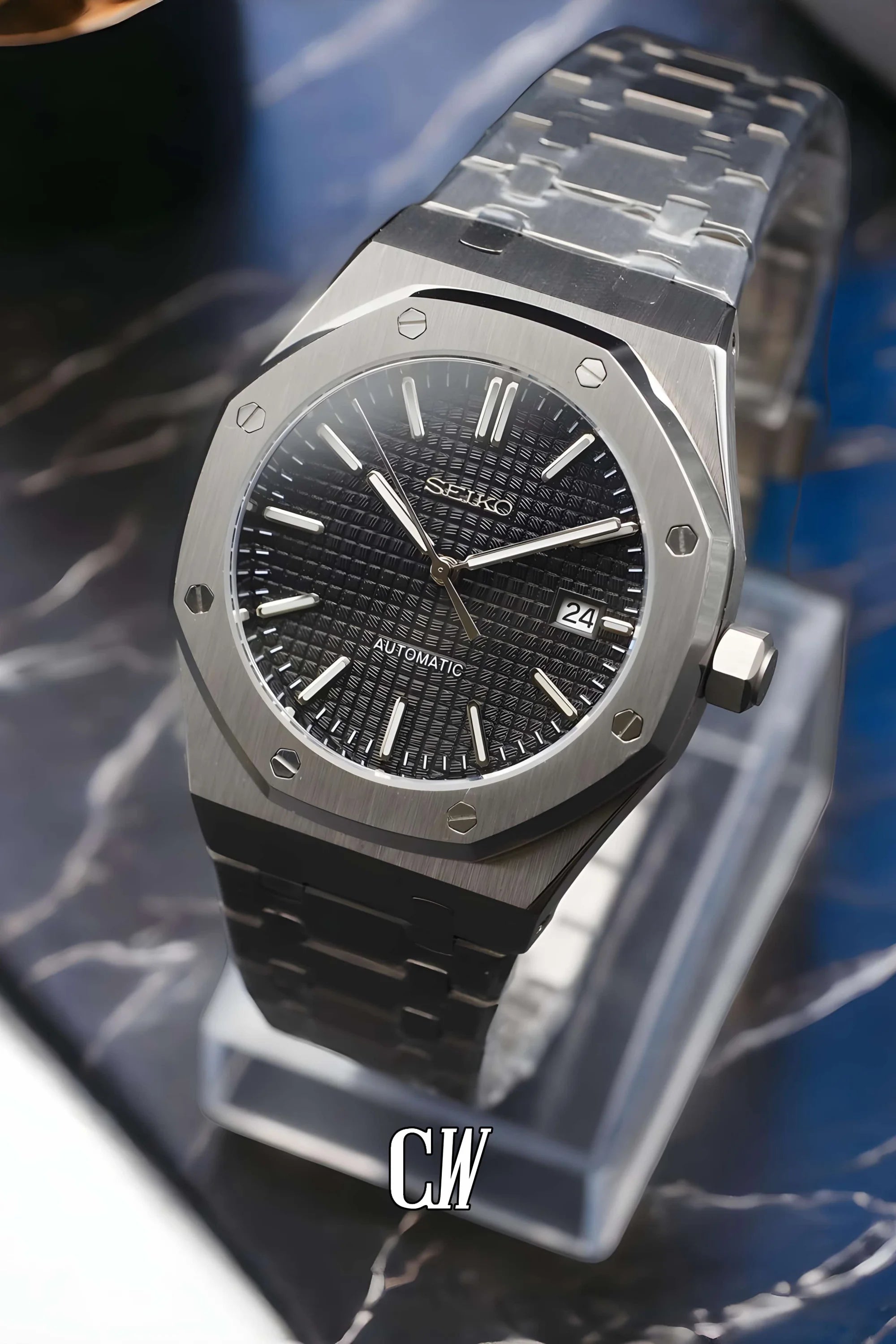 Mod Royal Seikoak watch 'black' - Circa Watch Labs seiko mod