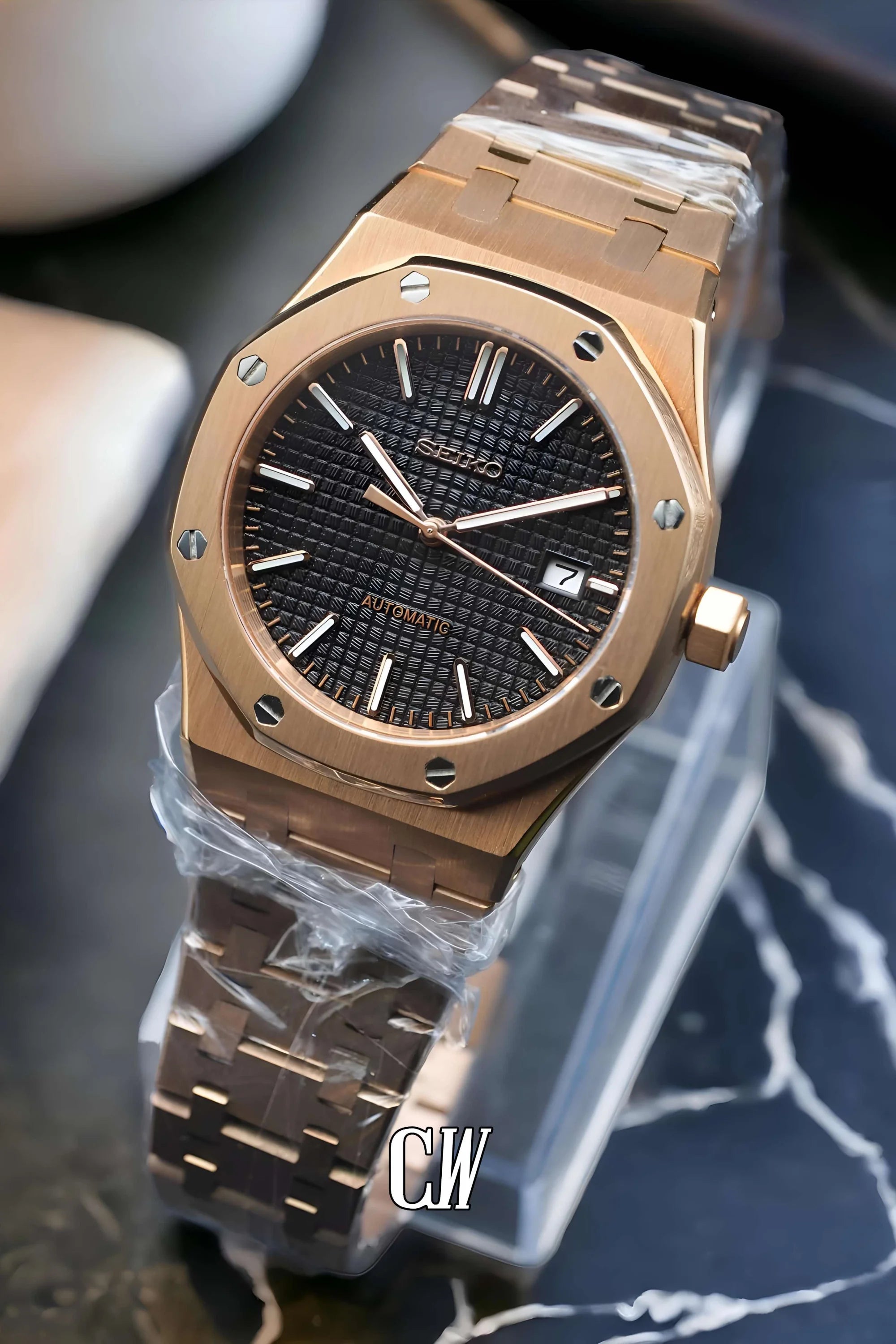 Mod Royal Seikoak watch 'Rose gold' - Circa Watch Labs seiko mod